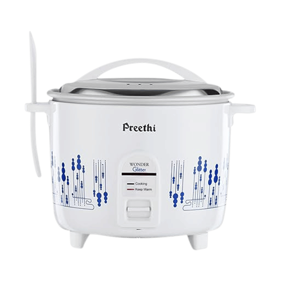 Preethi Glitter 2.2 Litre Electric Rice Cooker with Rust Proof Body (White) Preethi Glitter 2.2 Litre Electric Rice Cooker with Rust Proof Body (White)_5