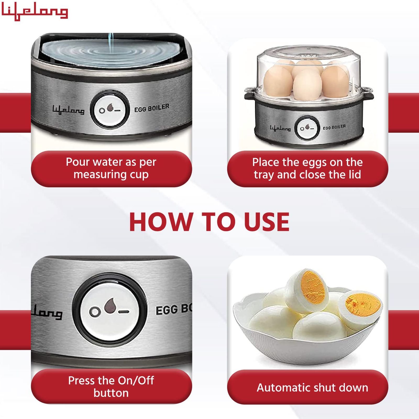 Lifelong LLEB05 7 Egg Electric Egg Boiler with Auto Shut Off (Silver) Lifelong LLEB05 7 Egg Electric Egg Boiler with Auto Shut Off (Silver)_6