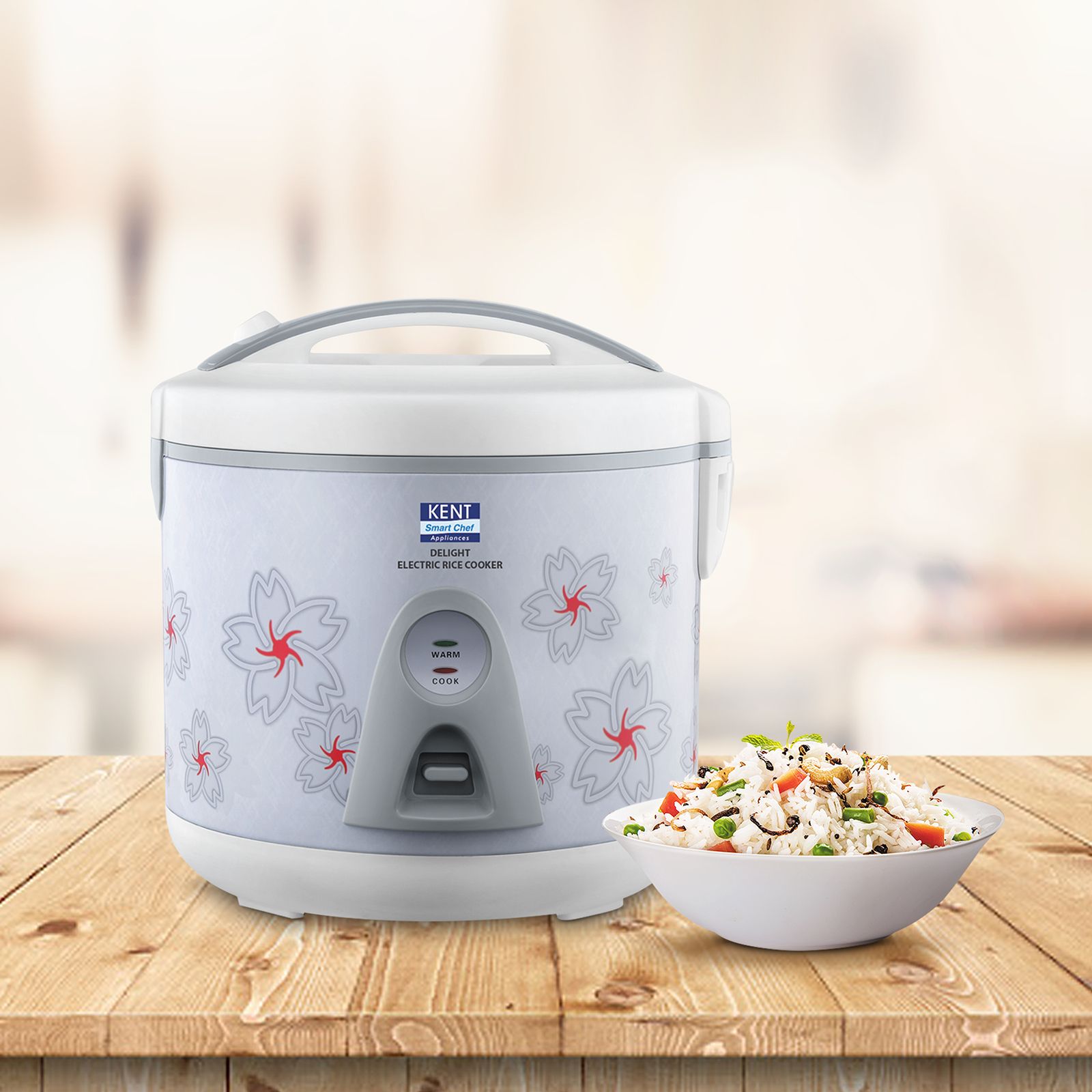 KENT Delight 1.8 Litre Electric Rice Cooker with Keep Warm Function (White)_7