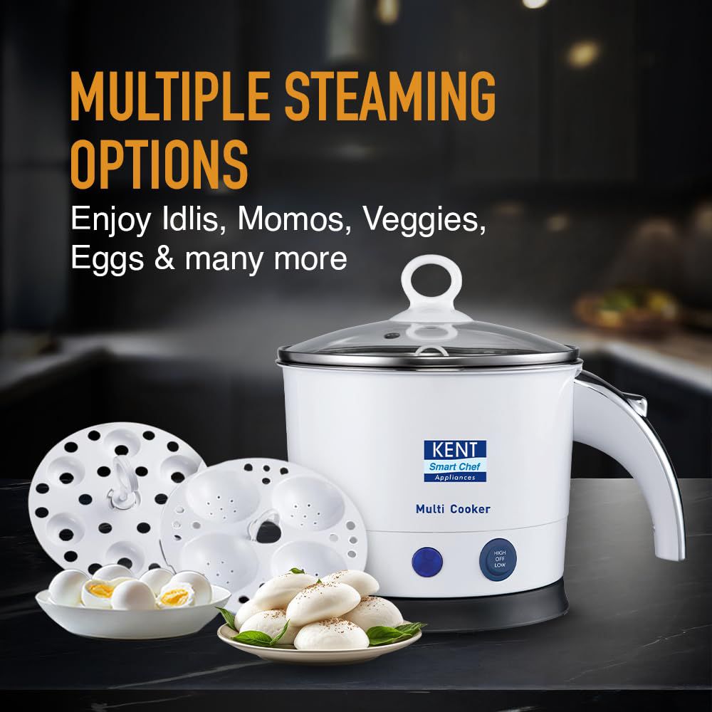 KENT 1.2 Litre Electric Multi Cooker with Auto Shut Off (White)_5