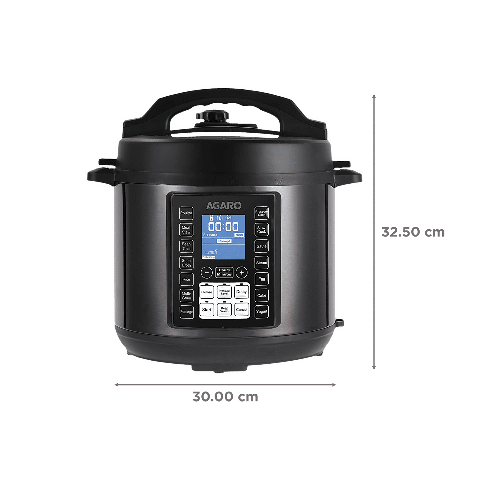 AGARO Imperial 6 Litre Electric Pressure Cooker with Keep Warm Function (Black)_2