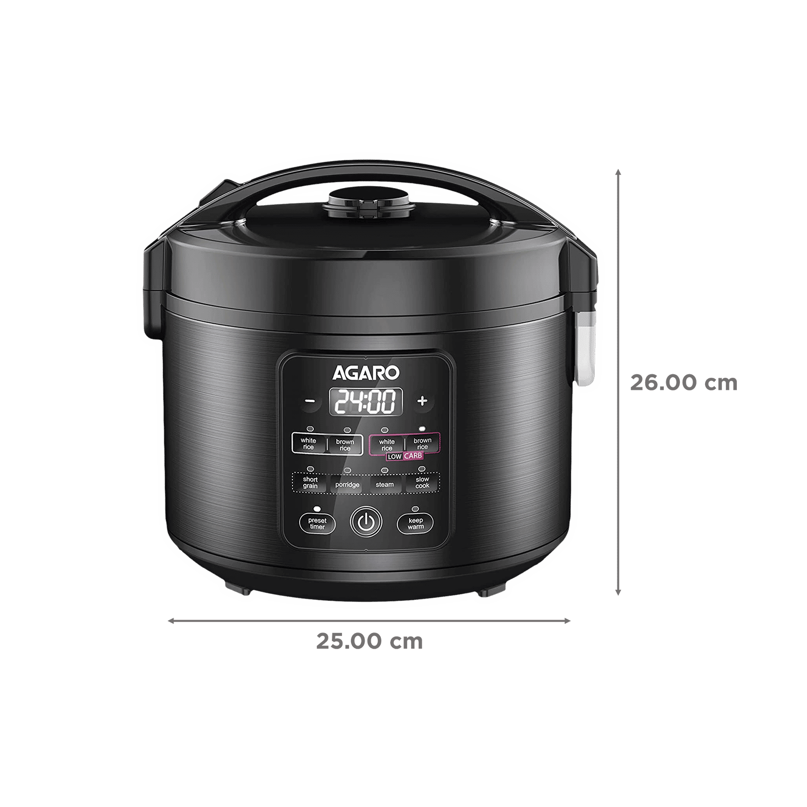 AGARO Regal 3 Litre Electric Rice Cooker with Overheat Protection (Black) AGARO Regal 3 Litre Electric Rice Cooker with Overheat Protection (Black)_2