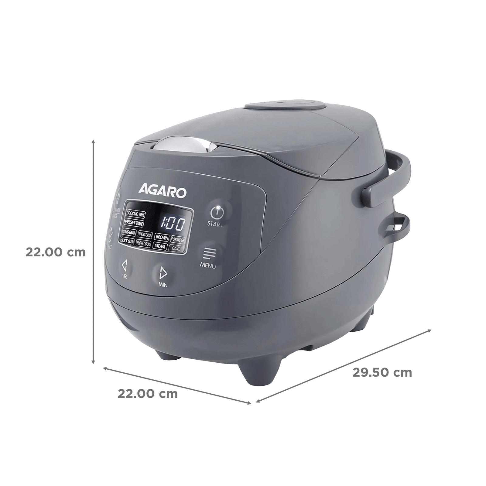 AGARO Imperial 2 Litre Electric Rice Cooker with Keep Warm Function (Grey) AGARO Imperial 2 Litre Electric Rice Cooker with Keep Warm Function (Grey)_2