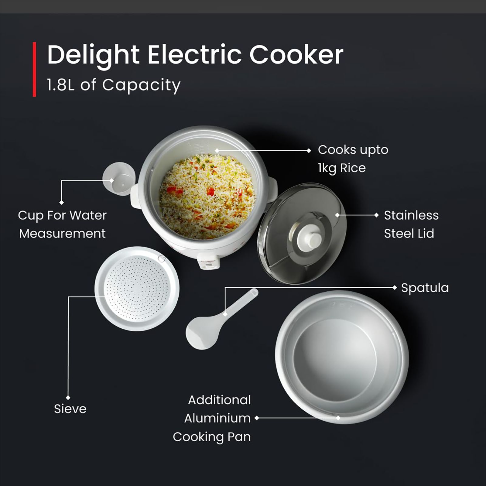 Prestige Delight PRWO 1.8 Litre Electric Rice Cooker with Keep Warm Function (White) Prestige Delight PRWO 1.8 Litre Electric Rice Cooker with Keep Warm Function (White)_5
