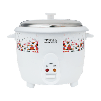 Croma 1.8 Litre Electric Rice Cooker with Keep Warm Function (White)