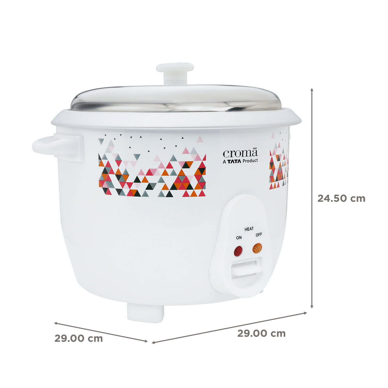 Croma 1.8 Litre Electric Rice Cooker with Keep Warm Function (White)_2