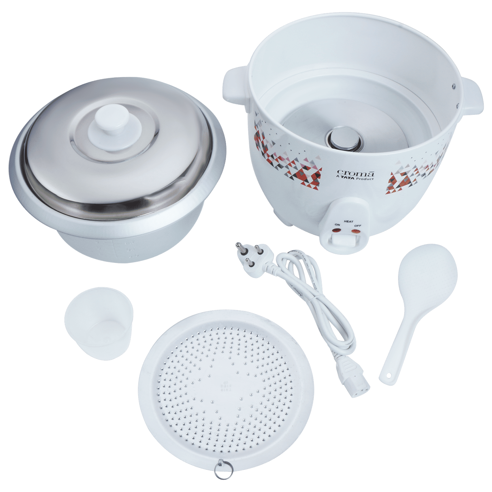 Croma 1.8 Litre Electric Rice Cooker with Keep Warm Function (White)_7