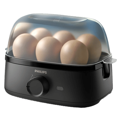 PHILIPS 3000 Series 6 Egg Electric Egg Boiler with Three Cooking Levels (Deep Black)