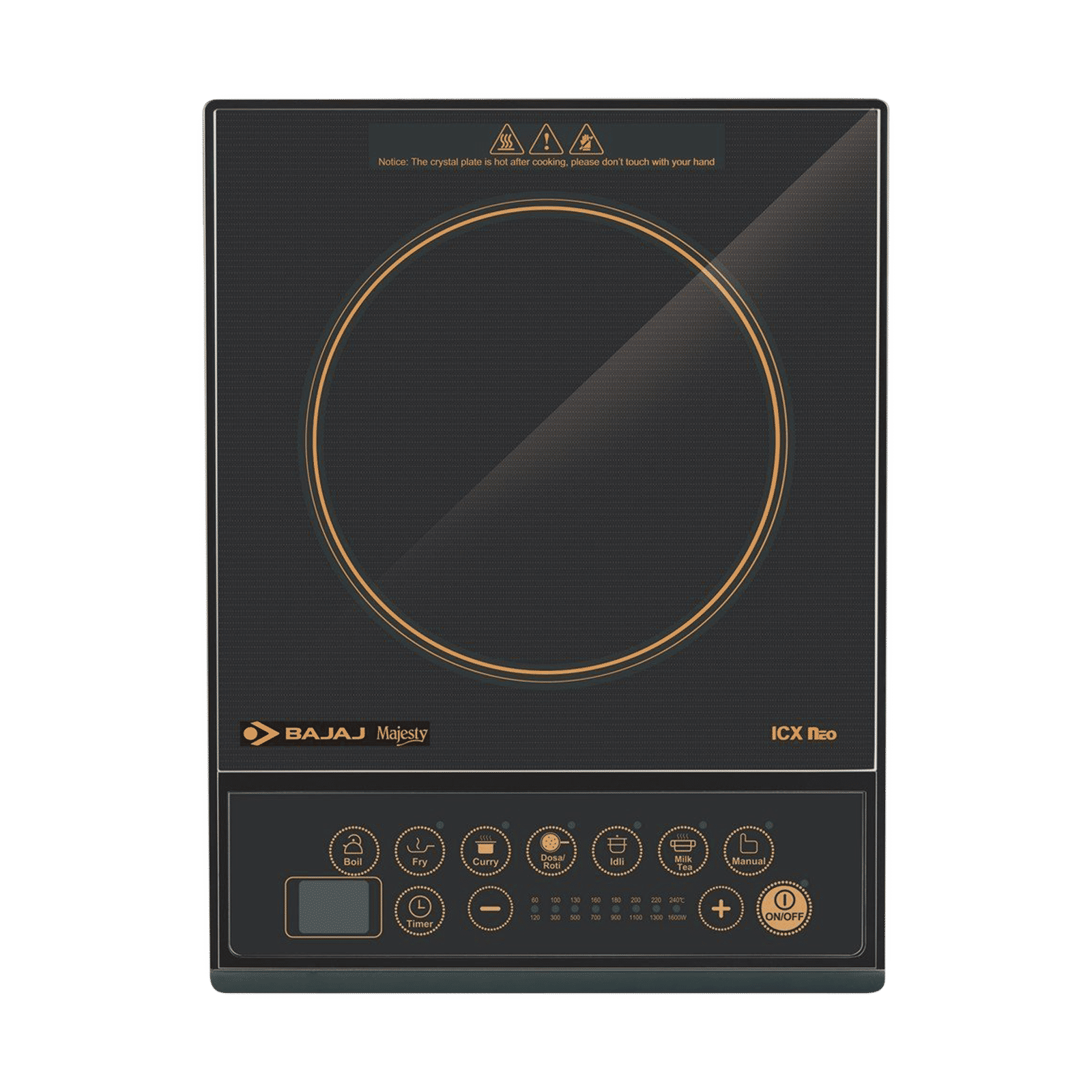 Bajaj Majesty ICX Neo 1600W Induction Cooktop with 7 Preset Menus Bajaj Majesty ICX Neo 1600W Induction Cooktop with 7 Preset Menus_1