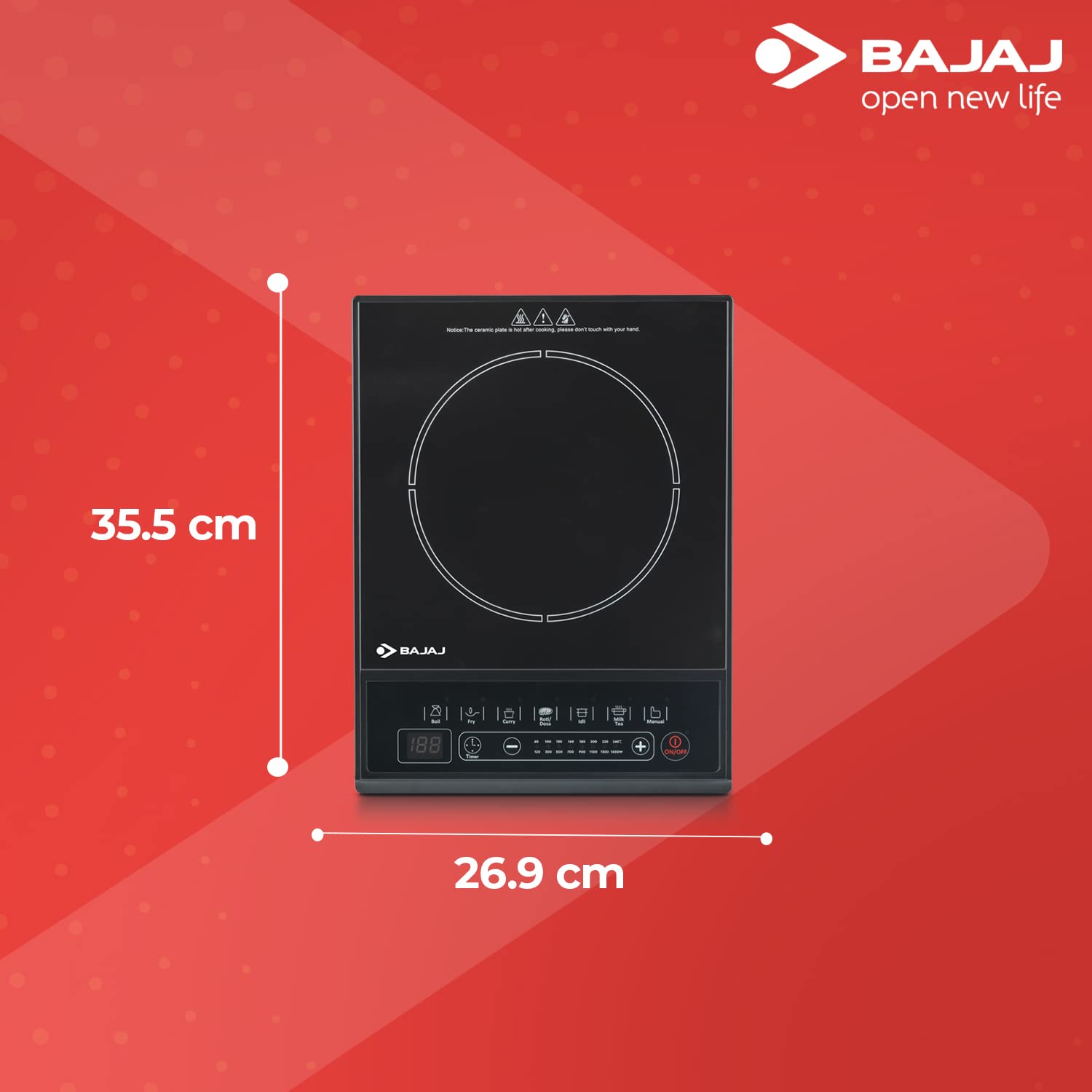 Bajaj Majesty ICX Neo 1600W Induction Cooktop with 7 Preset Menus Bajaj Majesty ICX Neo 1600W Induction Cooktop with 7 Preset Menus_7