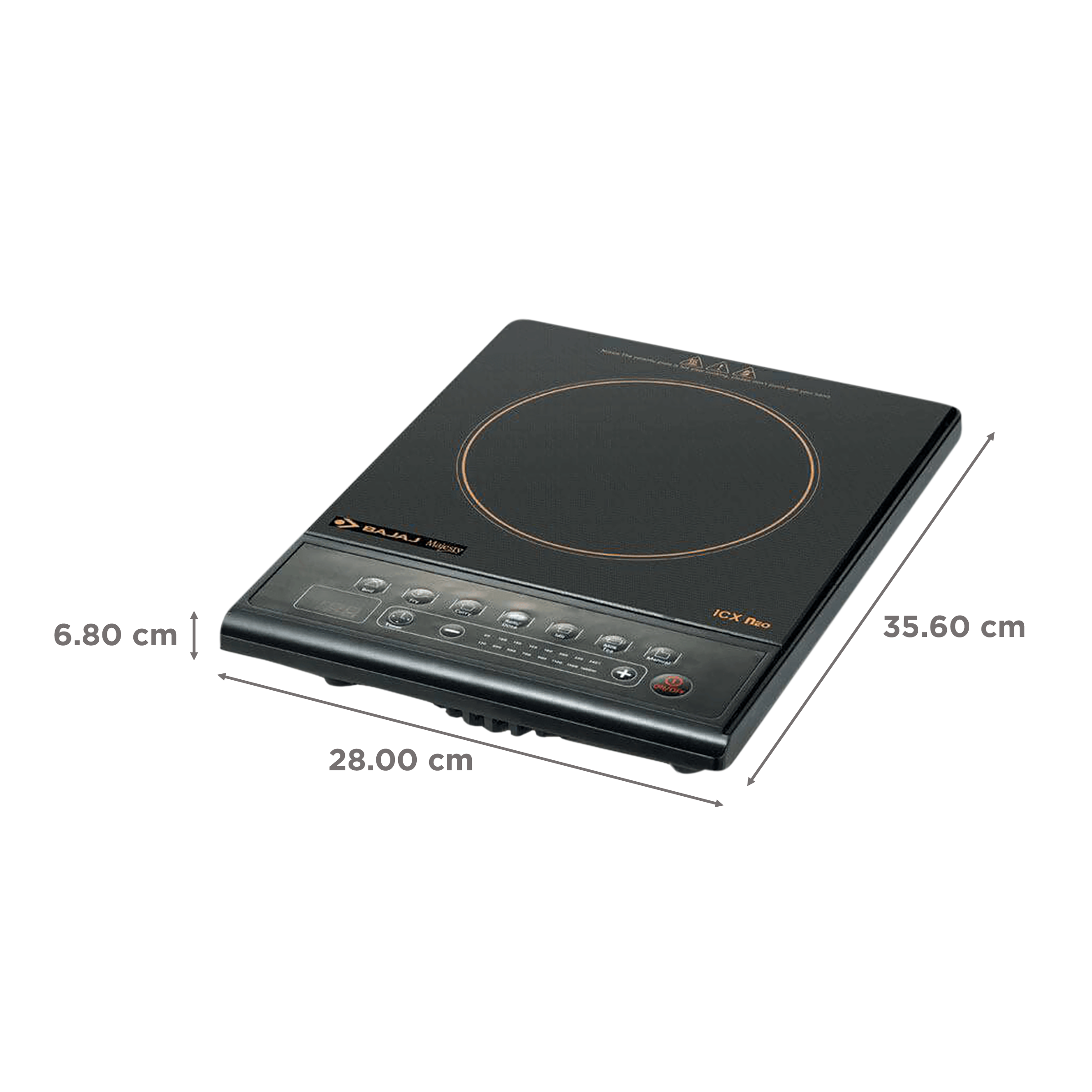 Bajaj Majesty ICX Neo 1600W Induction Cooktop with 7 Preset Menus Bajaj Majesty ICX Neo 1600W Induction Cooktop with 7 Preset Menus_2