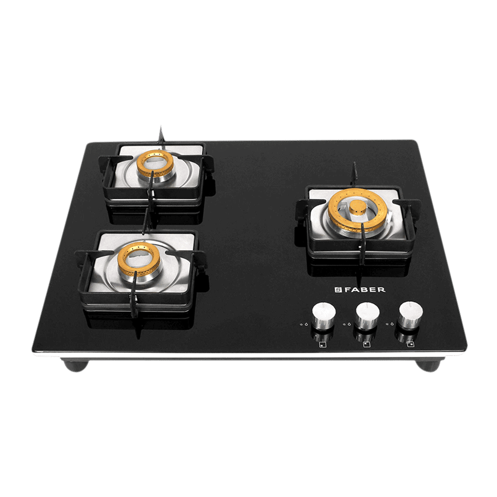 Faber HTG 653 CRS BR CI Tempered Glass Top 3 Burner Automatic Hob (High Quality Knob, Black) Faber HTG 653 CRS BR CI Tempered Glass Top 3 Burner Automatic Hob (High Quality Knob, Black)_1