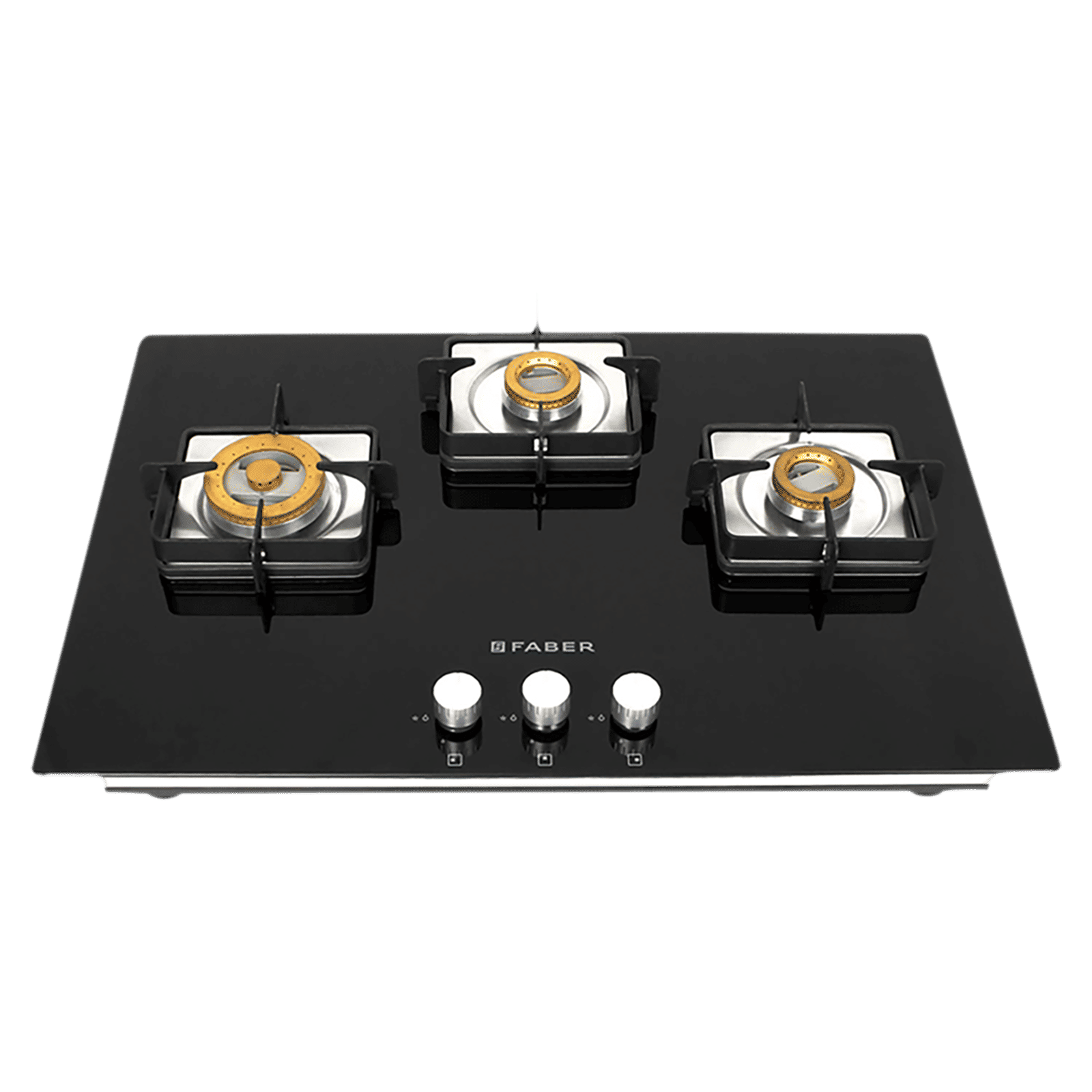 Faber HTG 753 CRS BR CI Tempered Glass Top 3 Burner Automatic Hob (High Quality Knob, Black) Faber HTG 753 CRS BR CI Tempered Glass Top 3 Burner Automatic Hob (High Quality Knob, Black)_1