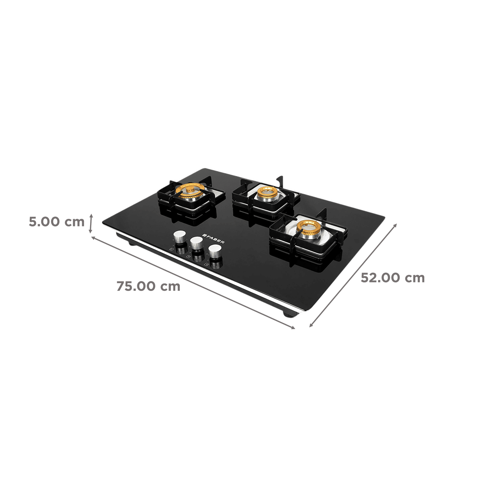 Faber HTG 753 CRS BR CI Tempered Glass Top 3 Burner Automatic Hob (High Quality Knob, Black) Faber HTG 753 CRS BR CI Tempered Glass Top 3 Burner Automatic Hob (High Quality Knob, Black)_2