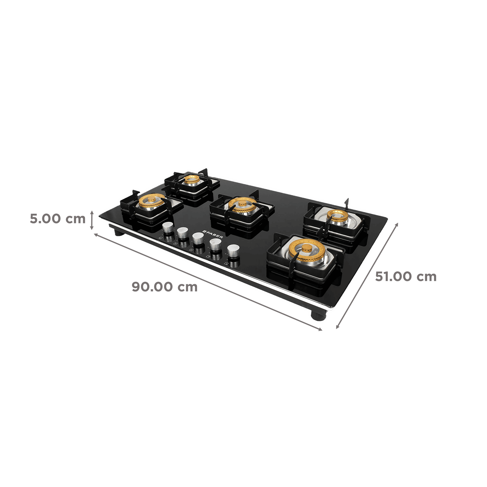Faber HTG 905 CRS BR CI Tempered Glass Top 5 Burner Automatic Hob (High Quality Knob, Black) Faber HTG 905 CRS BR CI Tempered Glass Top 5 Burner Automatic Hob (High Quality Knob, Black)_2