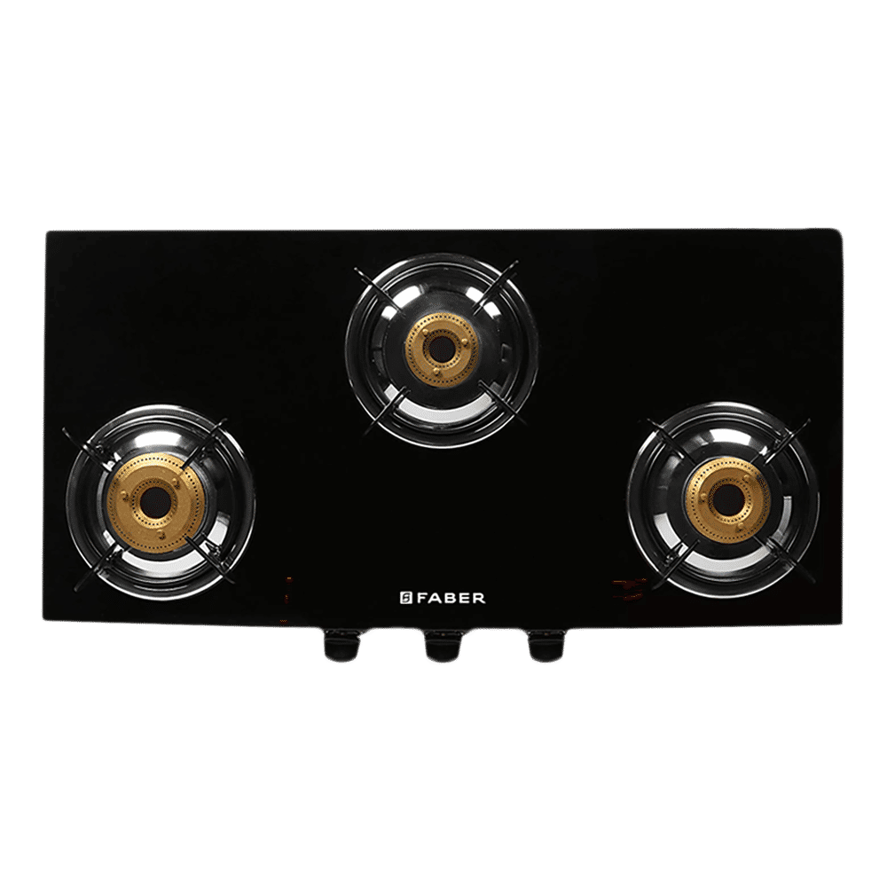 Faber Jumbo 3BB BK Toughened Glass Top 3 Burner Manual Gas Stove (Corrosion Resistance, Black)_7