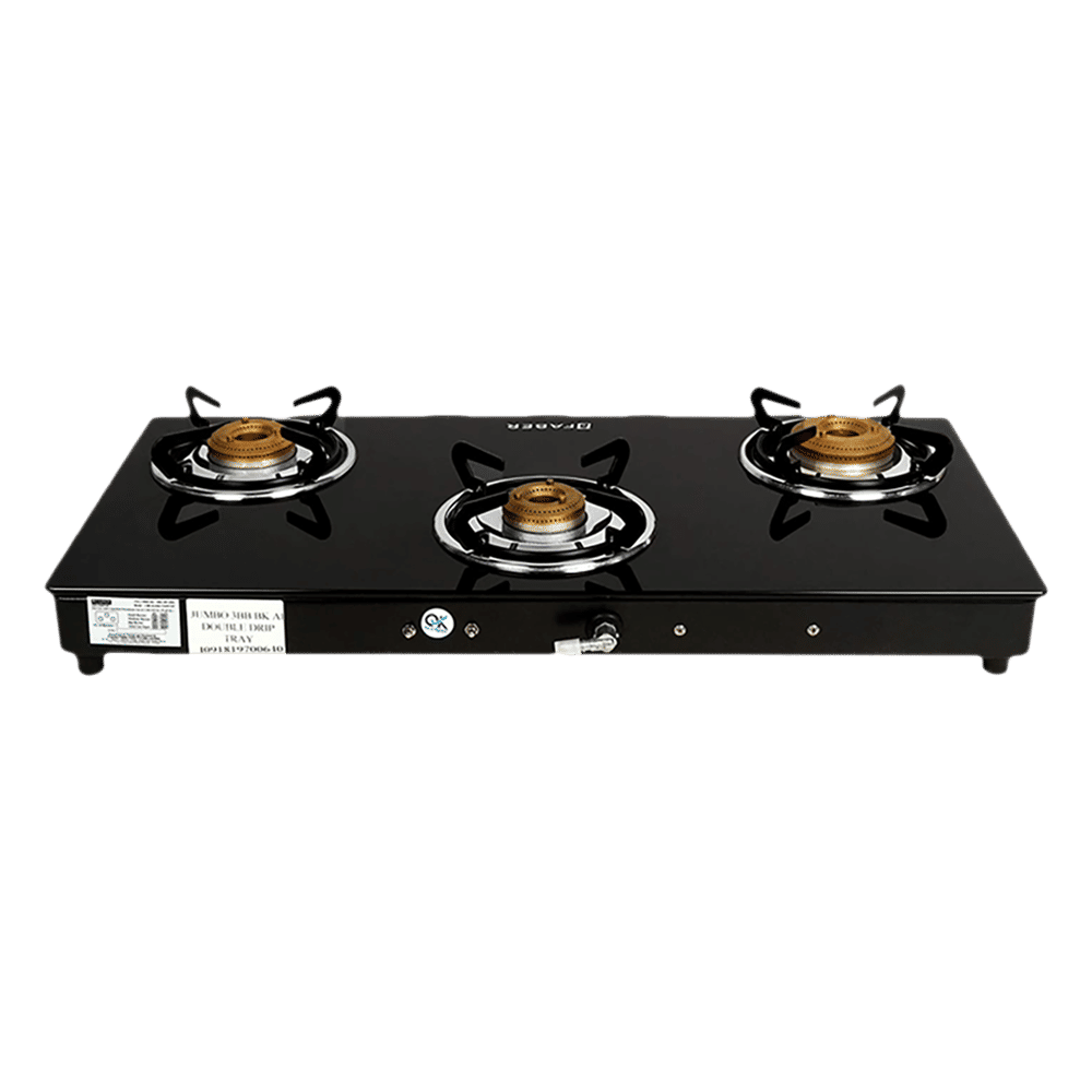 Faber JUMBO 3BB BK AI Toughened Glass Top 3 Burner Automatic Gas Stove (Corrosion Resistance, Black) Faber JUMBO 3BB BK AI Toughened Glass Top 3 Burner Automatic Gas Stove (Corrosion Resistance, Black)_7