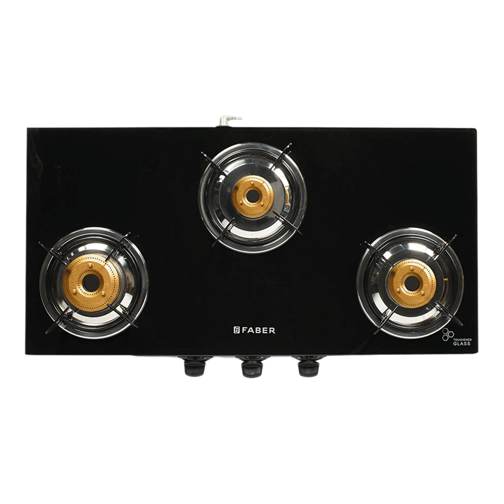 Faber Jumbo 3BB SS Toughened Glass Top 3 Burner Manual Gas Stove (Corrosion Resistance, Black)_6