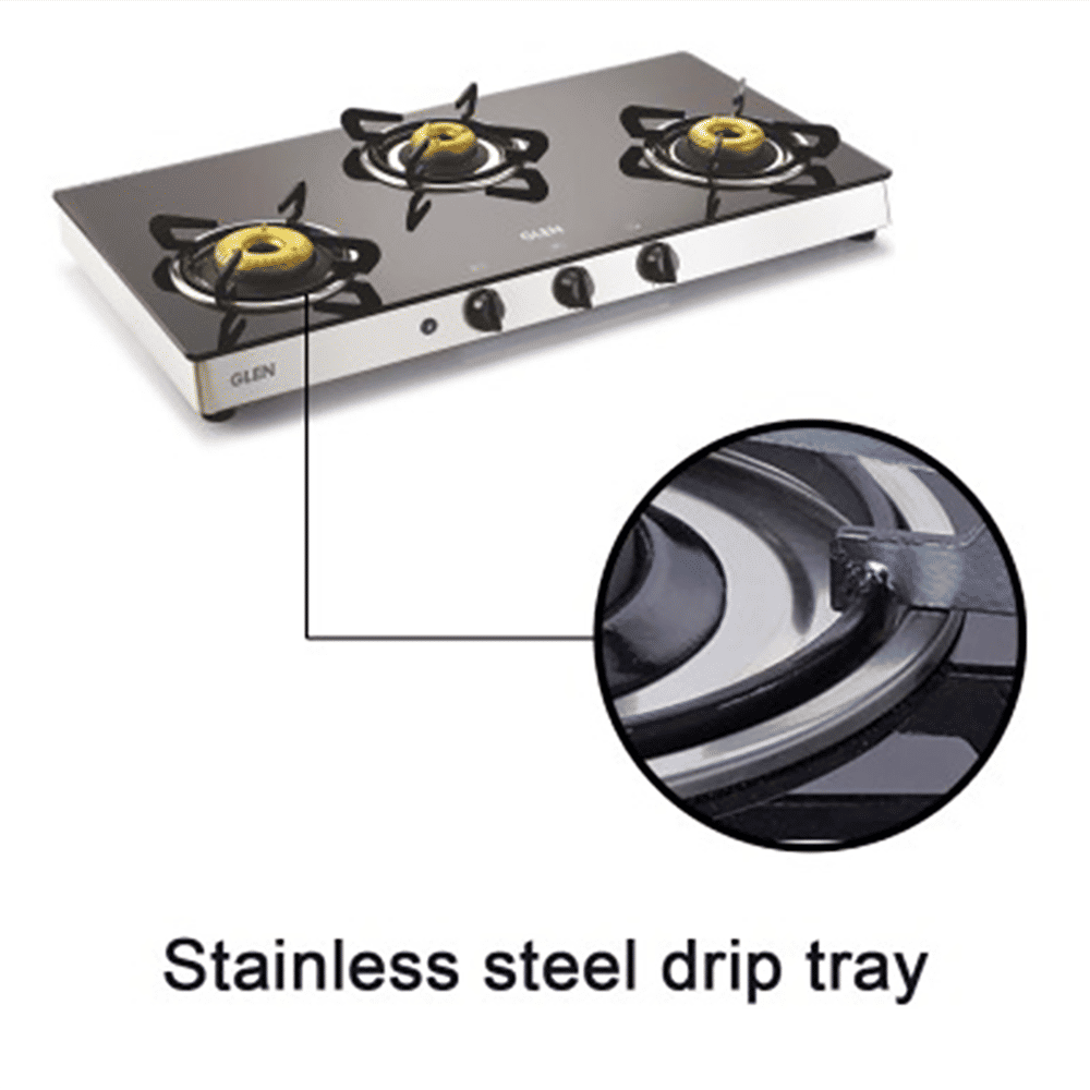 Glen 1038 GT FB AI Toughened Glass Top 3 Burner Automatic Gas Stove (Scratch & Stain Resistant, Silver) Glen 1038 GT FB AI Toughened Glass Top 3 Burner Automatic Gas Stove (Scratch & Stain Resistant, Silver)_13