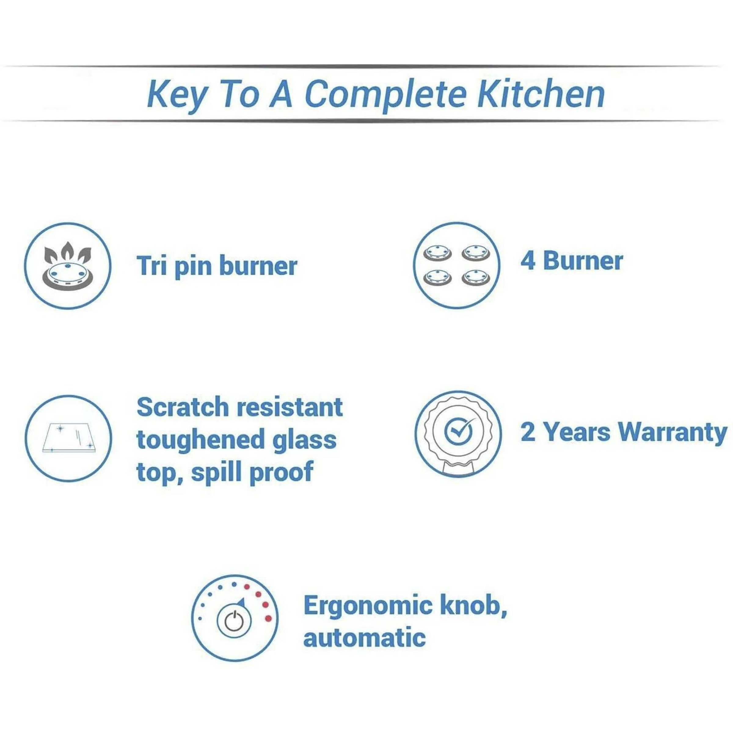 Glen 1038 GT FBM AI Toughened Glass Top 3 Burner Automatic Gas Stove (Scratch & Stain Resistant, Silver) Glen 1038 GT FBM AI Toughened Glass Top 3 Burner Automatic Gas Stove (Scratch & Stain Resistant, Silver)_5