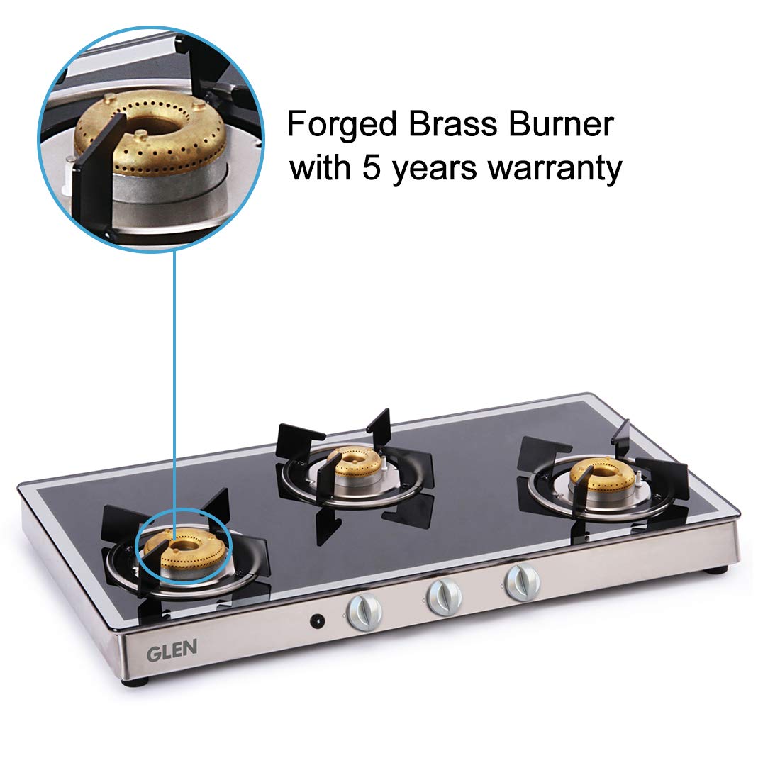 Glen 1038 GT FBM AI Toughened Glass Top 3 Burner Automatic Gas Stove (Scratch & Stain Resistant, Silver) Glen 1038 GT FBM AI Toughened Glass Top 3 Burner Automatic Gas Stove (Scratch & Stain Resistant, Silver)_9