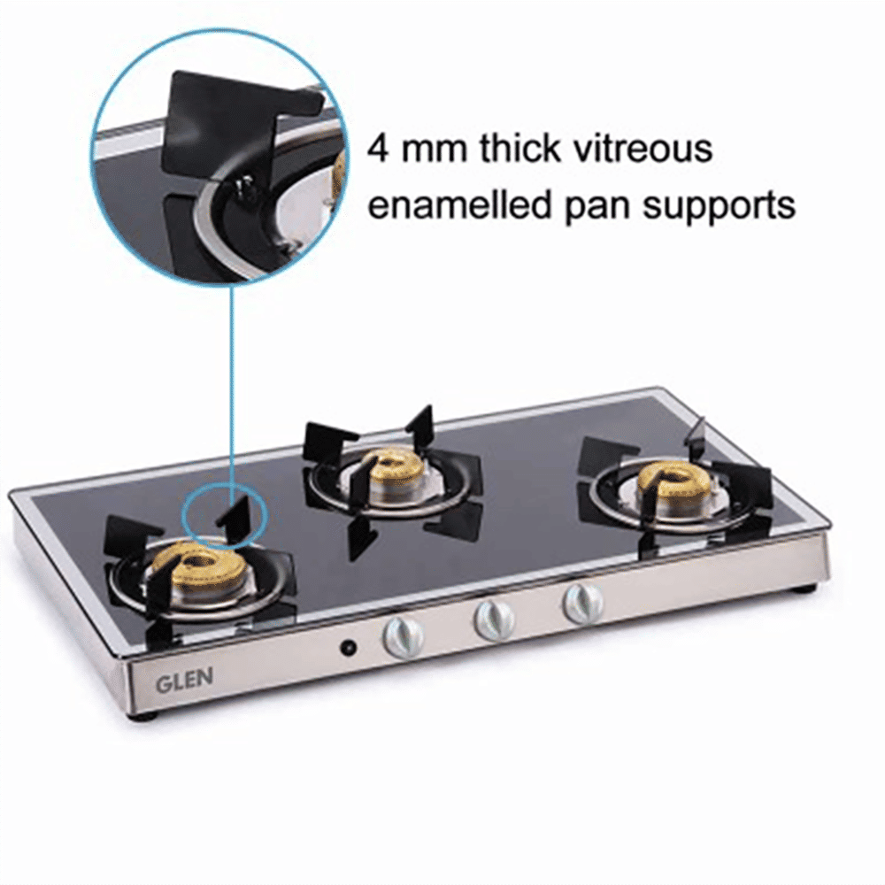 Glen 1038 GT FBM AI Toughened Glass Top 3 Burner Automatic Gas Stove (Scratch & Stain Resistant, Silver) Glen 1038 GT FBM AI Toughened Glass Top 3 Burner Automatic Gas Stove (Scratch & Stain Resistant, Silver)_13