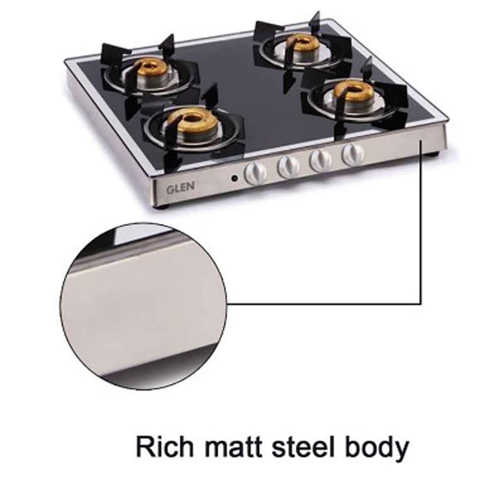 Glen 1042GT FBMAI Toughened Glass Top 4 Burner Automatic Electric Gas Stove (360 Degree Revolving Nozzle, Silver)_8