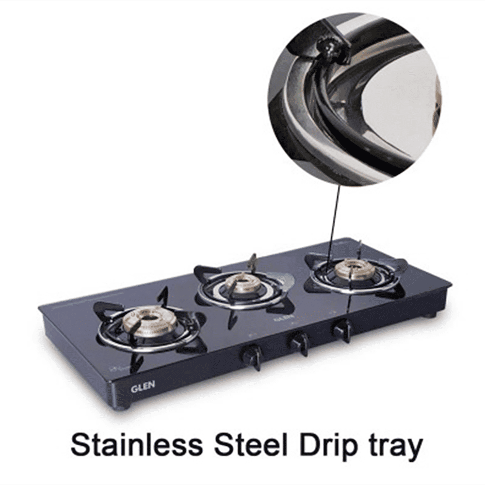 Glen 1033 GT BB BL Toughened Glass Top 3 Burner Manual Gas Stove (Scratch & Stain Resistant, Black) Glen 1033 GT BB BL Toughened Glass Top 3 Burner Manual Gas Stove (Scratch & Stain Resistant, Black)_8