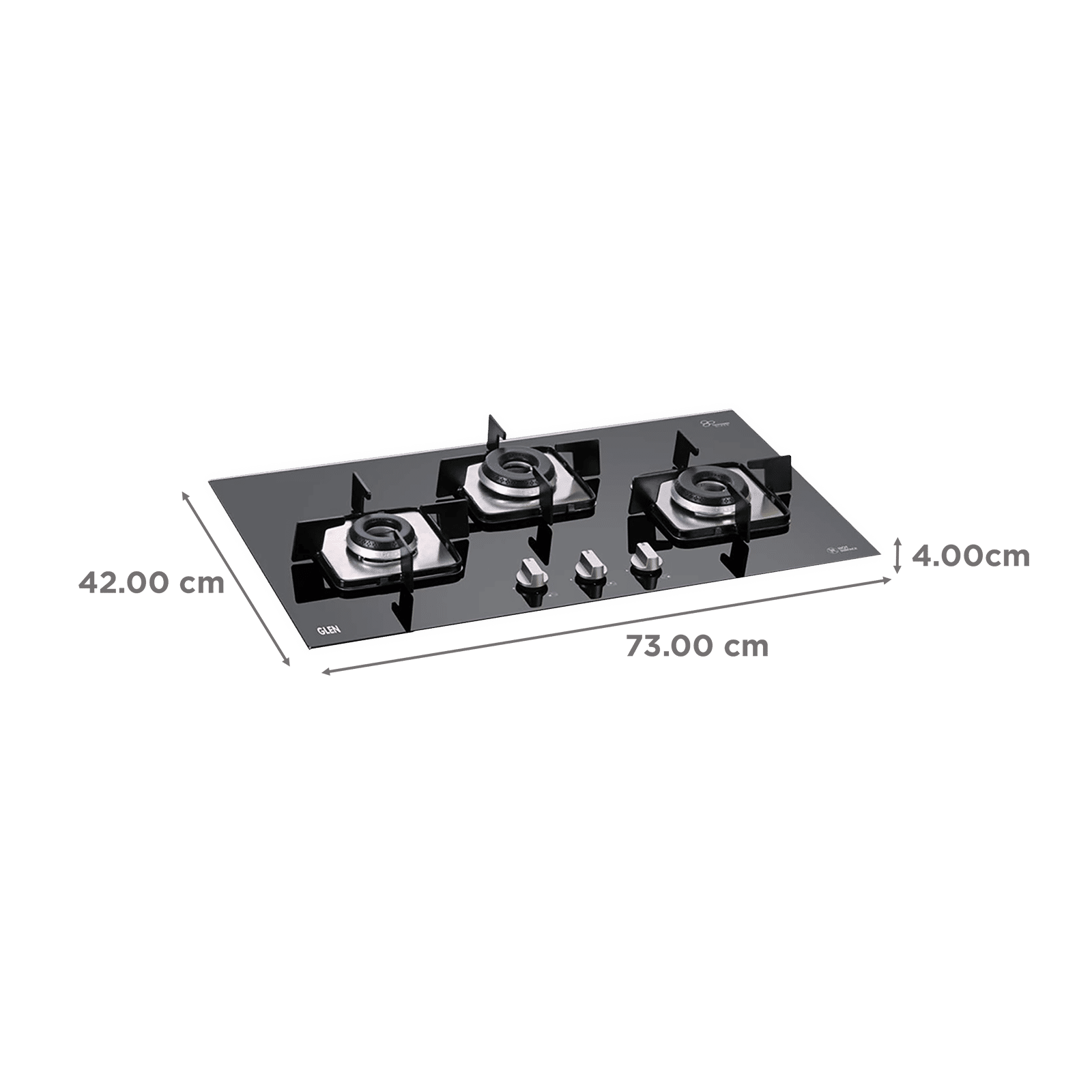 Glen 1073 SQ DB Toughened Glass Top 3 Burner Automatic Electric Hob (Scratch & Stain Resistant, Black)_2