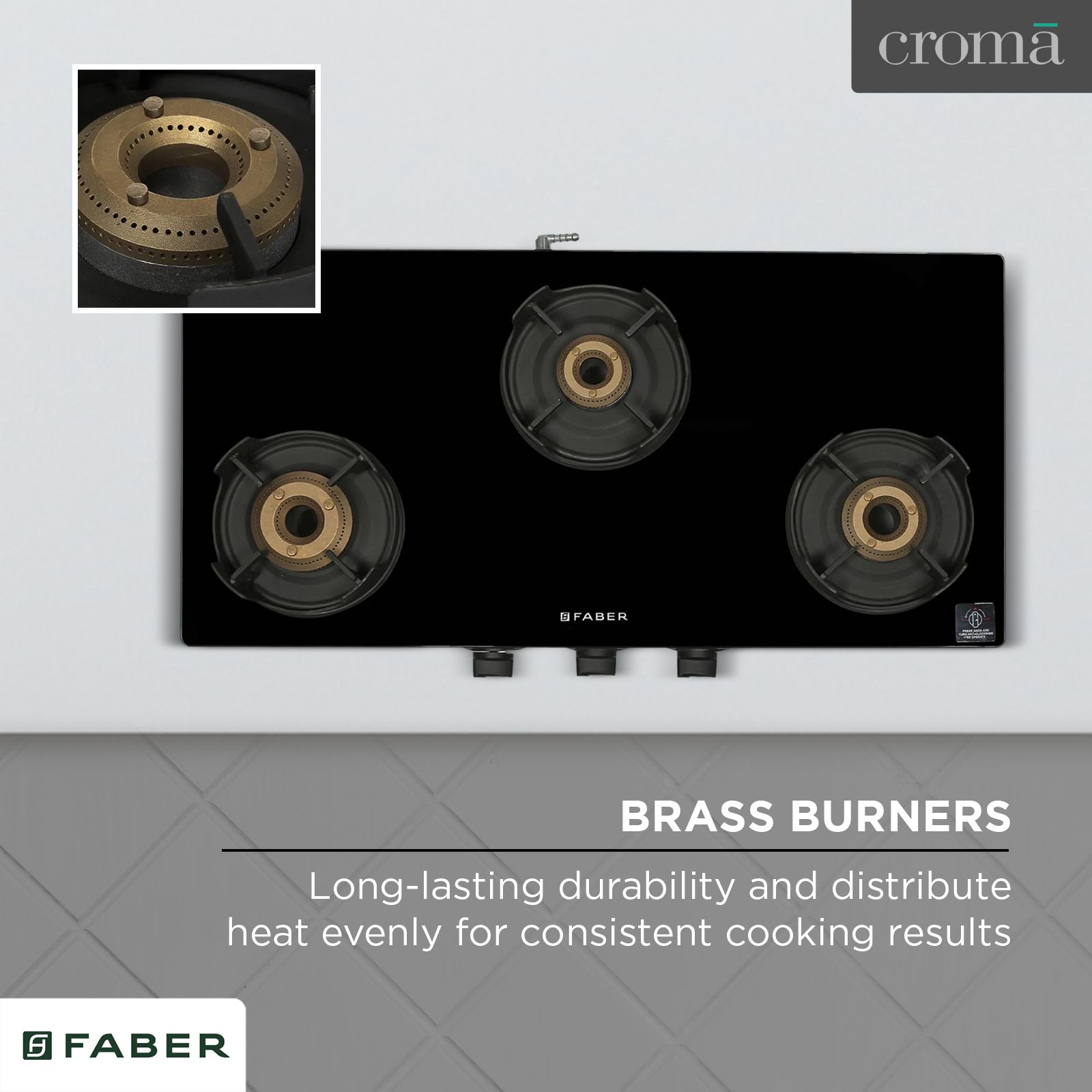 Faber Onyx 3BB BK CI Glass Top 3 Burner Manual Gas Stove (Scratch Resistance, Black) Faber Onyx 3BB BK CI Glass Top 3 Burner Manual Gas Stove (Scratch Resistance, Black)_12