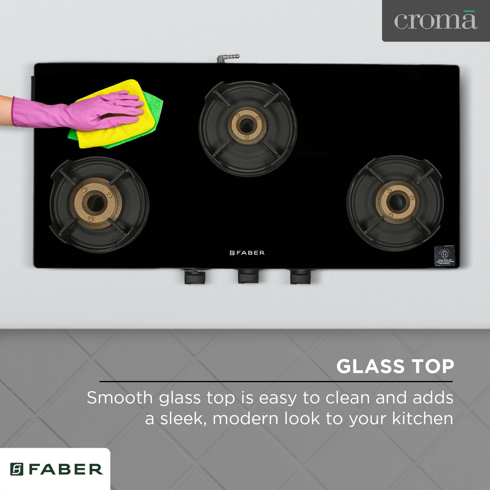 Faber Onyx 3BB BK CI Glass Top 3 Burner Manual Gas Stove (Scratch Resistance, Black) Faber Onyx 3BB BK CI Glass Top 3 Burner Manual Gas Stove (Scratch Resistance, Black)_13