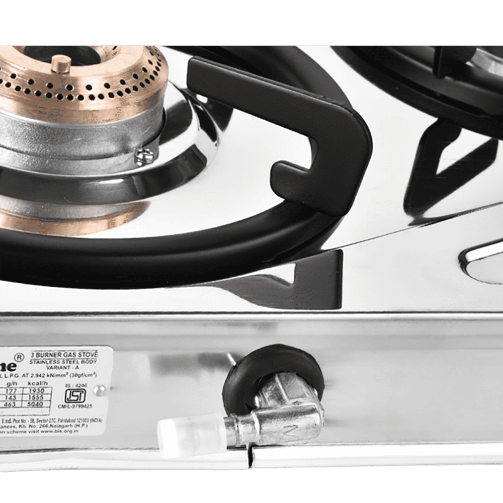 Sunflame SHAKTI STAR 3B 3 Burner Manual Gas Stove (Powder Coated Pan Support, Silver) Sunflame SHAKTI STAR 3B 3 Burner Manual Gas Stove (Powder Coated Pan Support, Silver)_12
