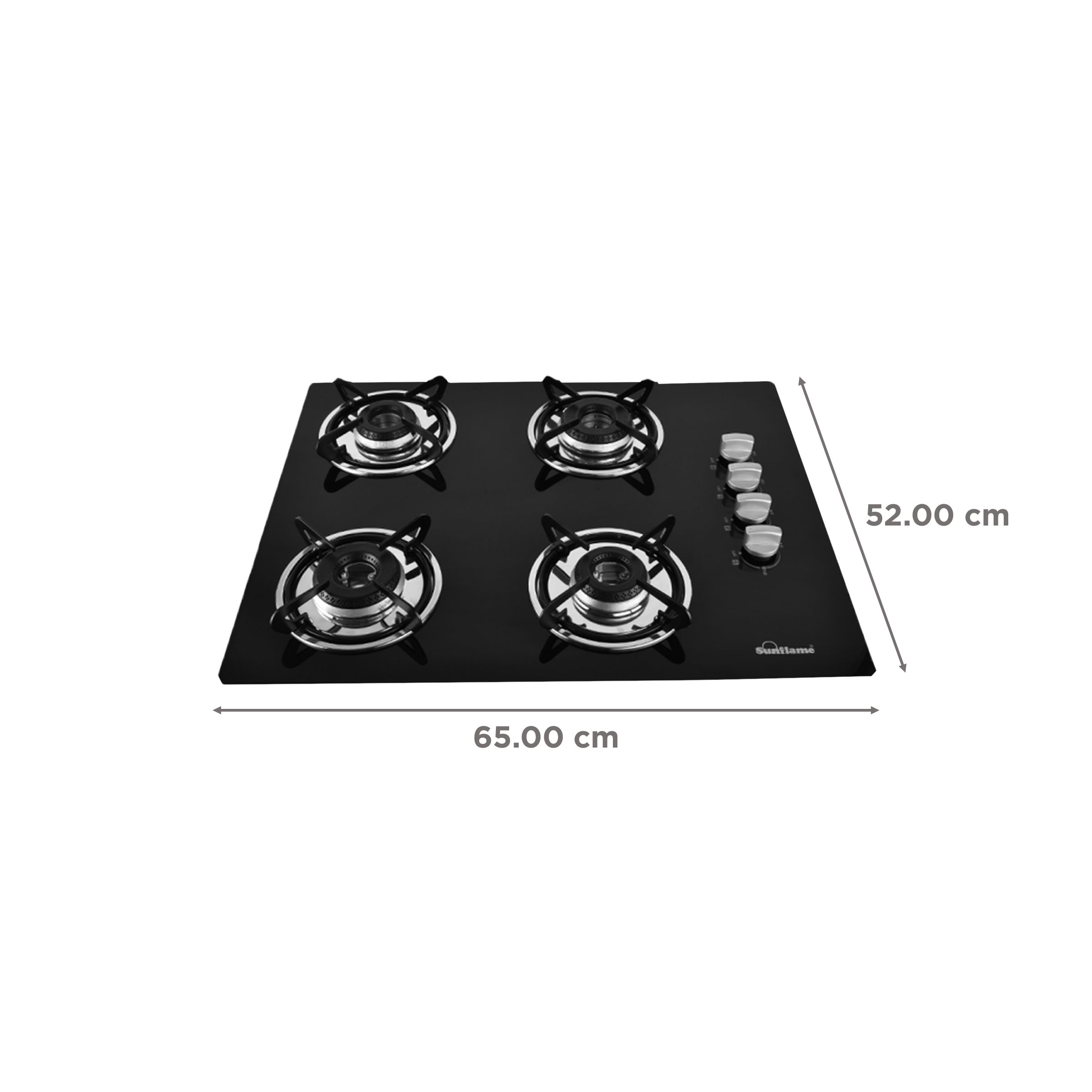 Sunflame Lotus Toughened Glass Top 4 Burner Automatic Hob (Heavy Duty Pan Support, Black) Sunflame Lotus Toughened Glass Top 4 Burner Automatic Hob (Heavy Duty Pan Support, Black)_2