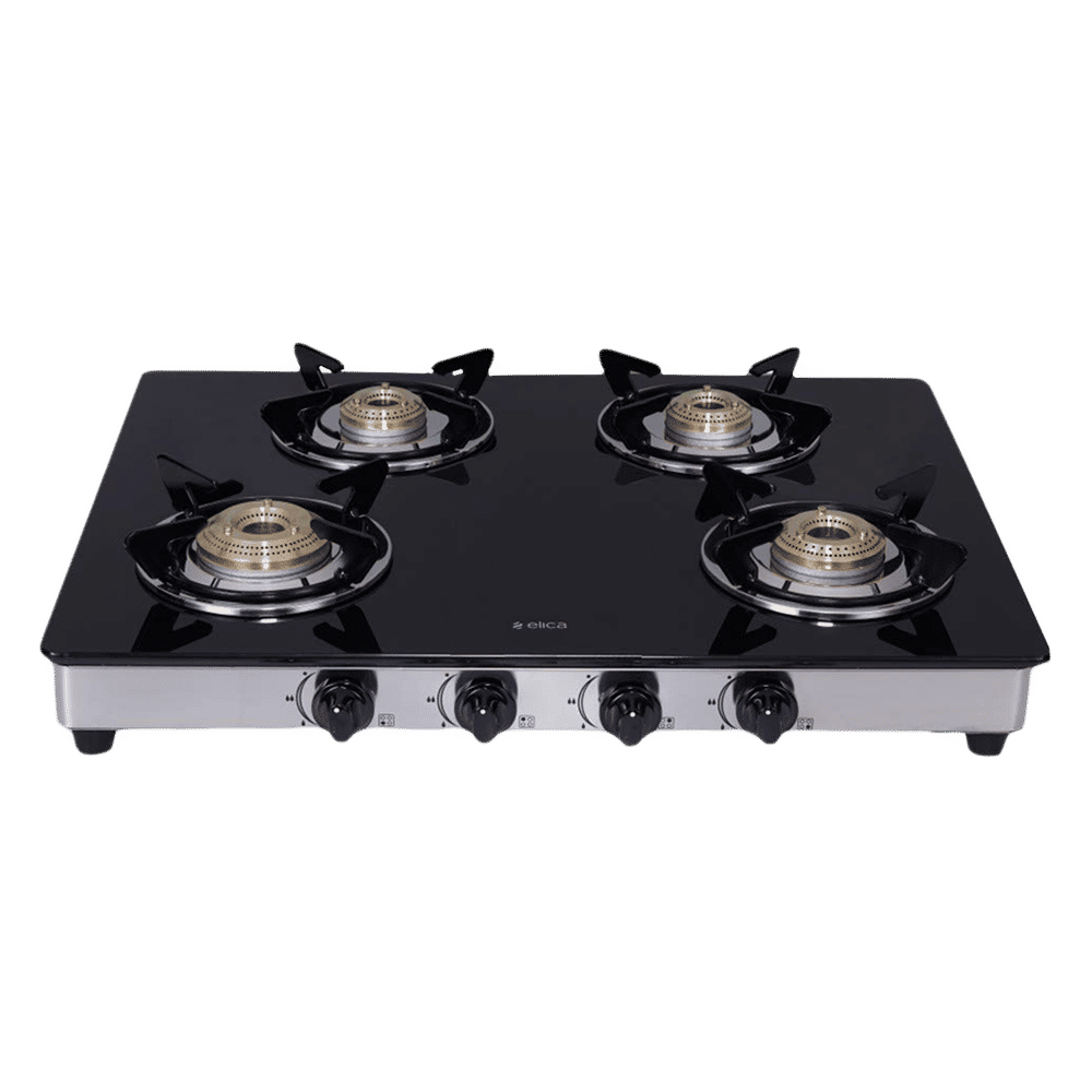 elica 694 CT DT VETRO Glass Top 4 Burner Manual Gas Stove (Round Euro Coated Grid, Black) elica 694 CT DT VETRO Glass Top 4 Burner Manual Gas Stove (Round Euro Coated Grid, Black)_1