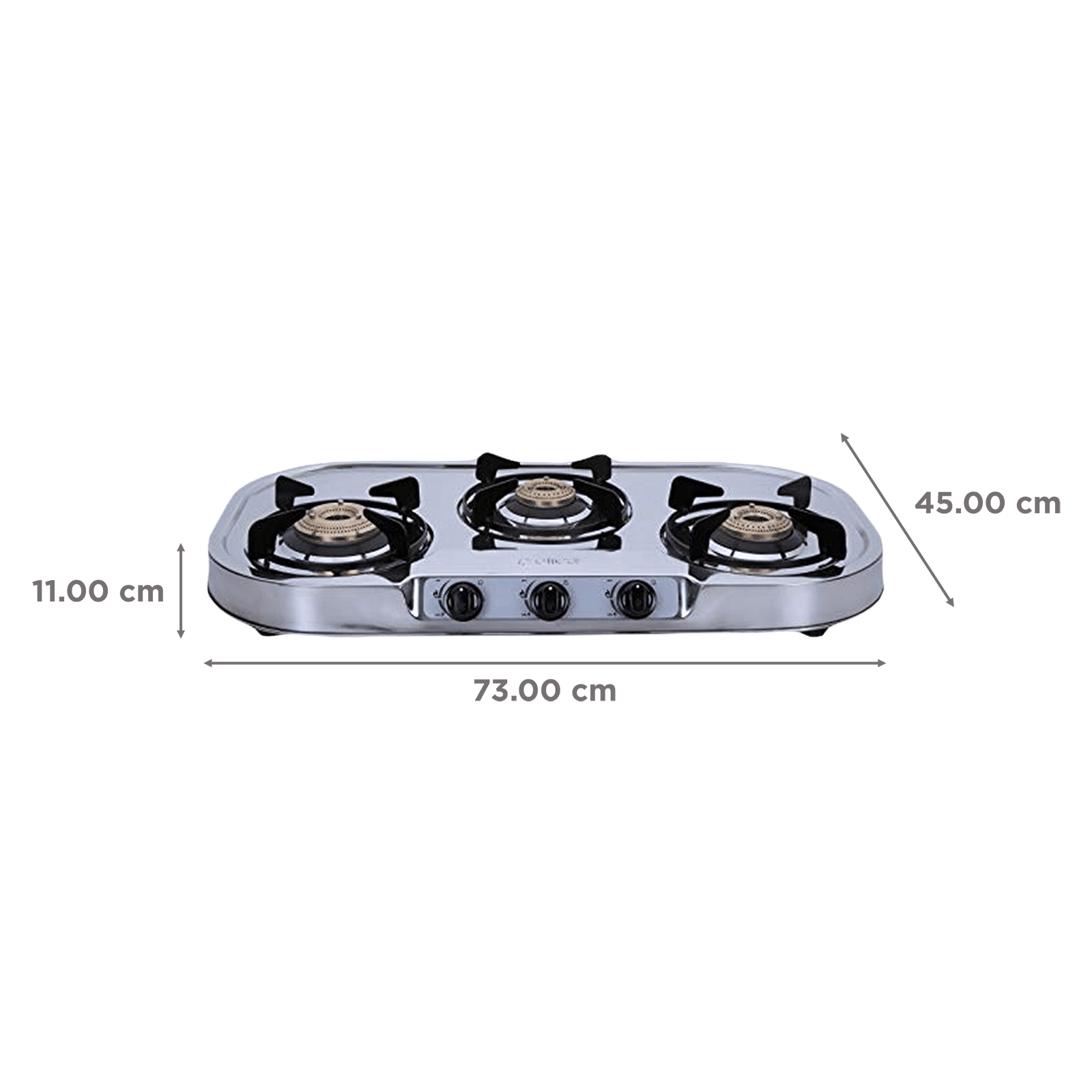 Elica INOX 753 SS 3 Burner Manual Gas Stove (Round Euro Coated Grid, Silver) Elica INOX 753 SS 3 Burner Manual Gas Stove (Round Euro Coated Grid, Silver)_2