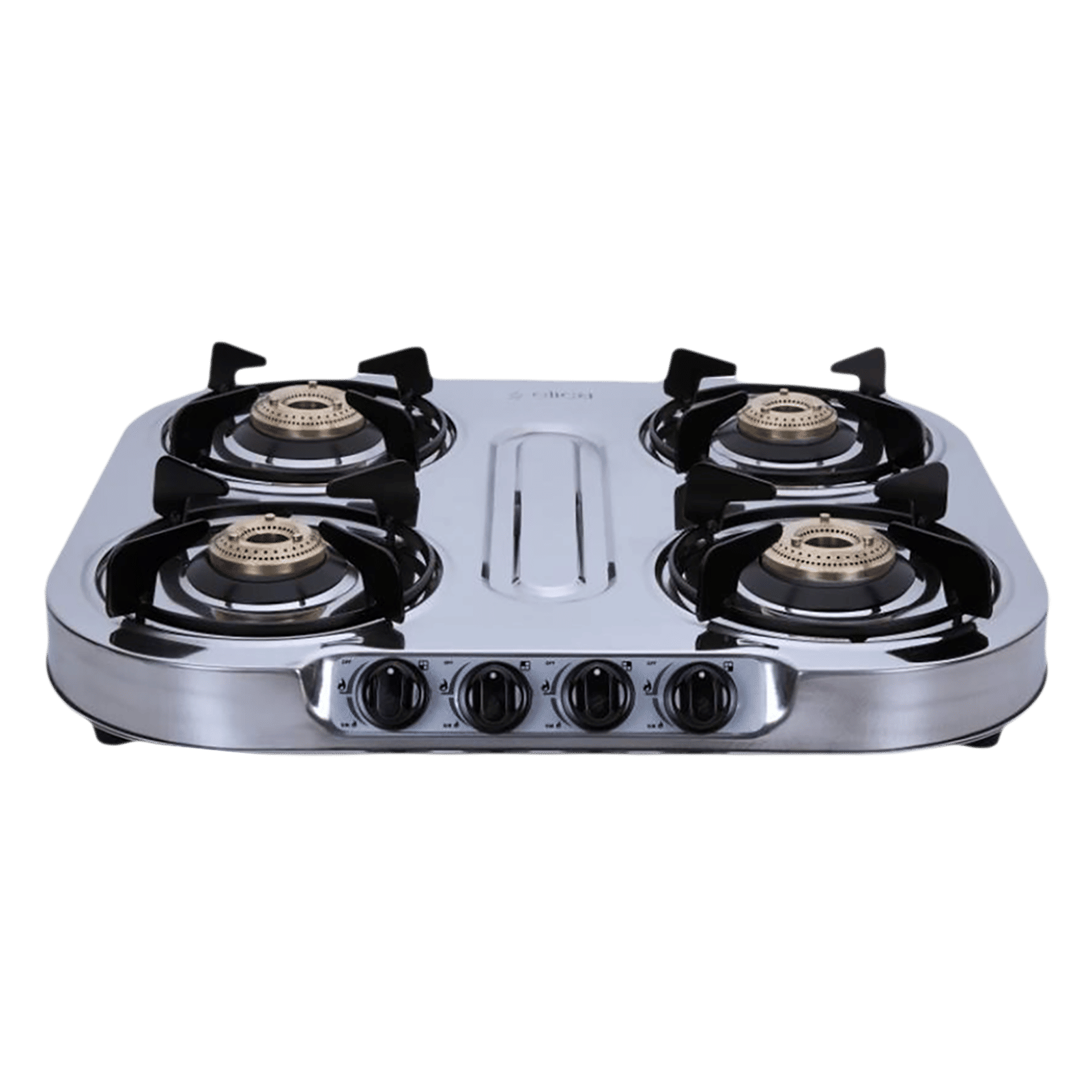 Elica INOX 604 SS 4 Burner Manual Gas Stove (Round Euro Coated Grid, Silver) Elica INOX 604 SS 4 Burner Manual Gas Stove (Round Euro Coated Grid, Silver)_1