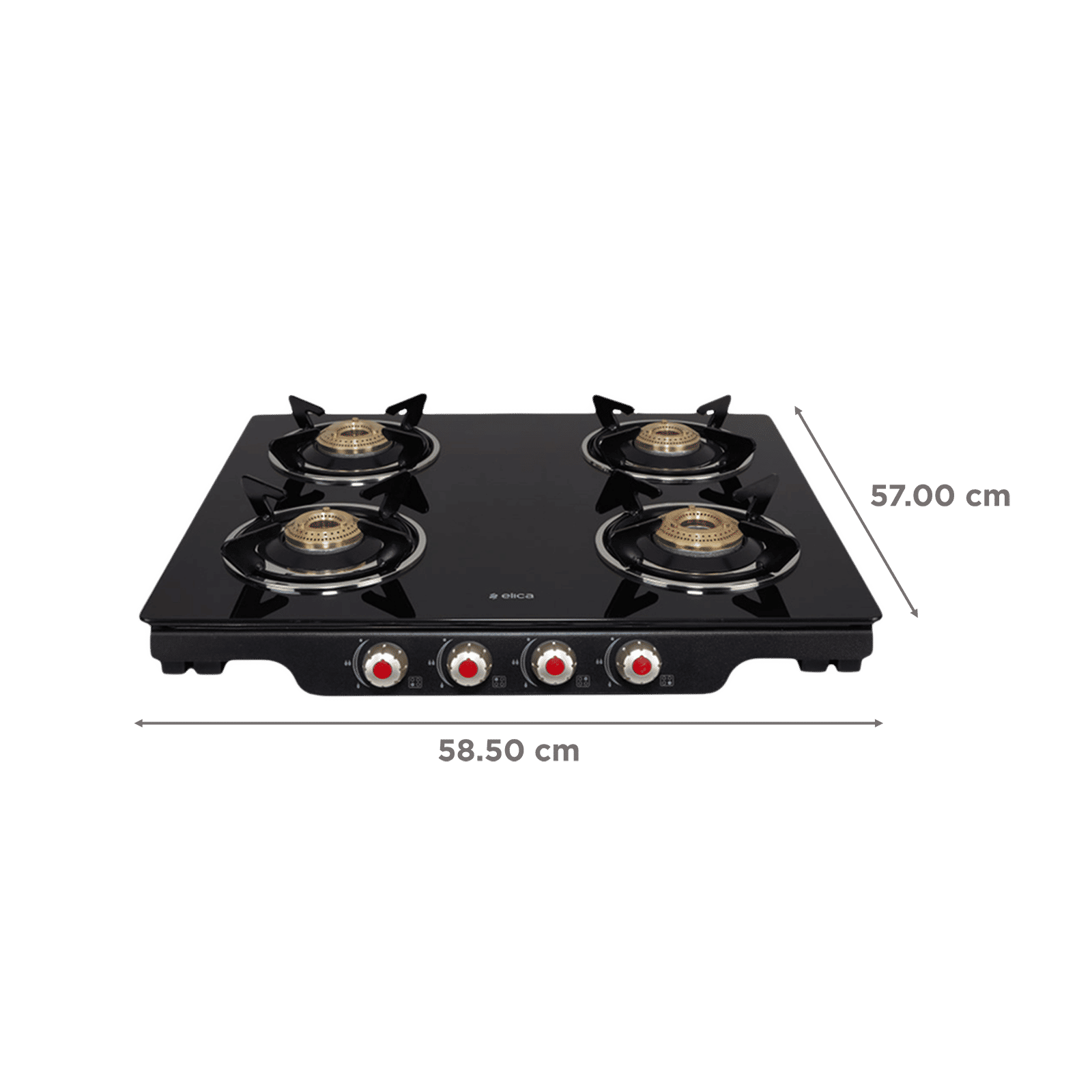 Elica Patio ICT DT 460 BLK S Glass Top 4 Burner Manual Gas Stove (Rotational On Device Control, Black) Elica Patio ICT DT 460 BLK S Glass Top 4 Burner Manual Gas Stove (Rotational On Device Control, Black)_2