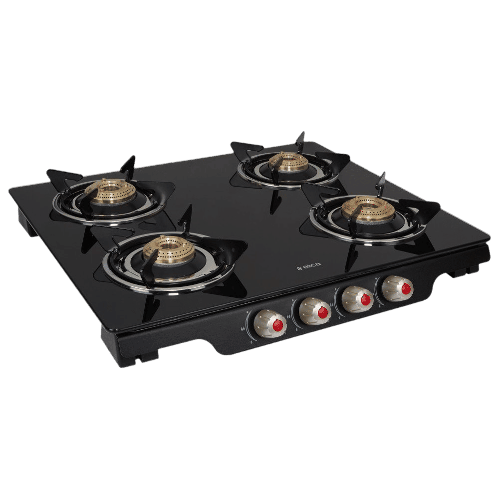 Elica Patio ICT DT 460 BLK S Glass Top 4 Burner Manual Gas Stove (Rotational On Device Control, Black) Elica Patio ICT DT 460 BLK S Glass Top 4 Burner Manual Gas Stove (Rotational On Device Control, Black)_5