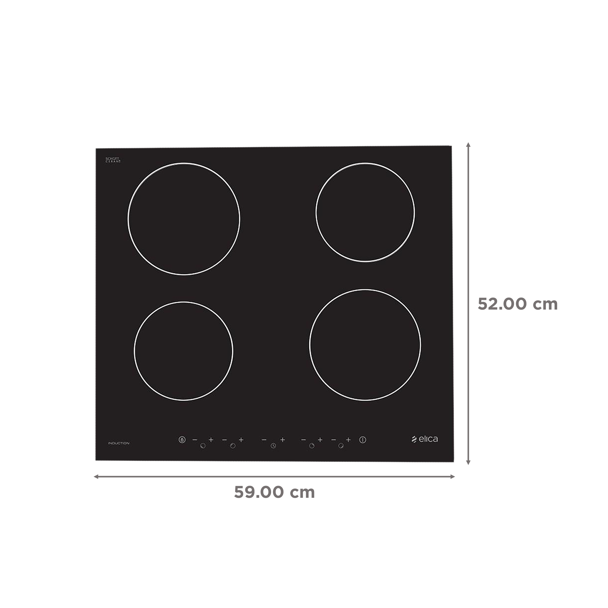 Elica EIH 4 Z 60 7000W Four Induction Hob with Sensor Touch_2