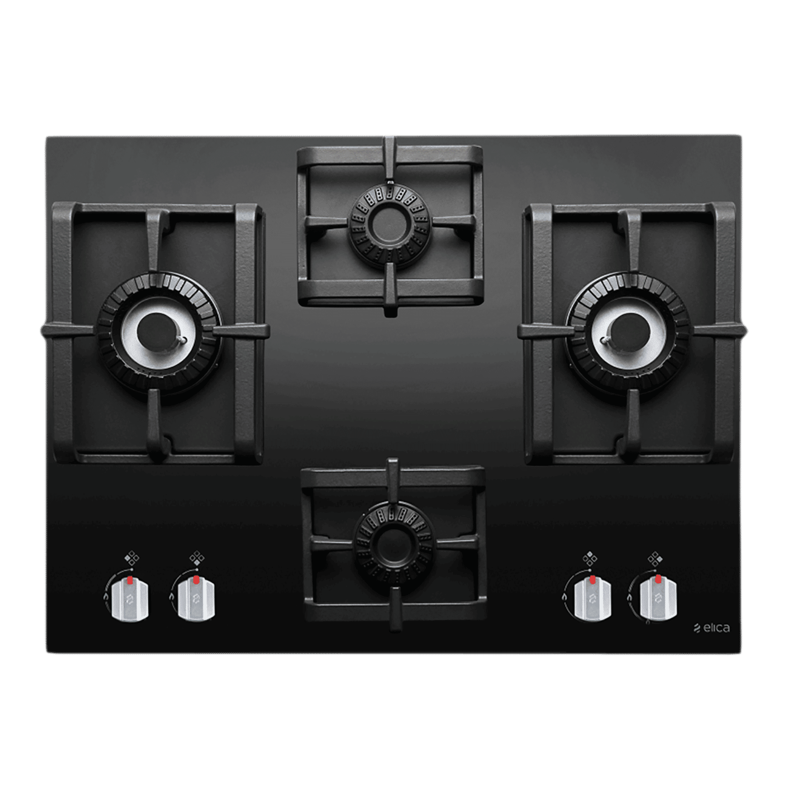 Elica PRO MFC 4B 70 DX SWIRL Glass Top 4 Burner Automatic Hob (Square Grid, Black) Elica PRO MFC 4B 70 DX SWIRL Glass Top 4 Burner Automatic Hob (Square Grid, Black)_1