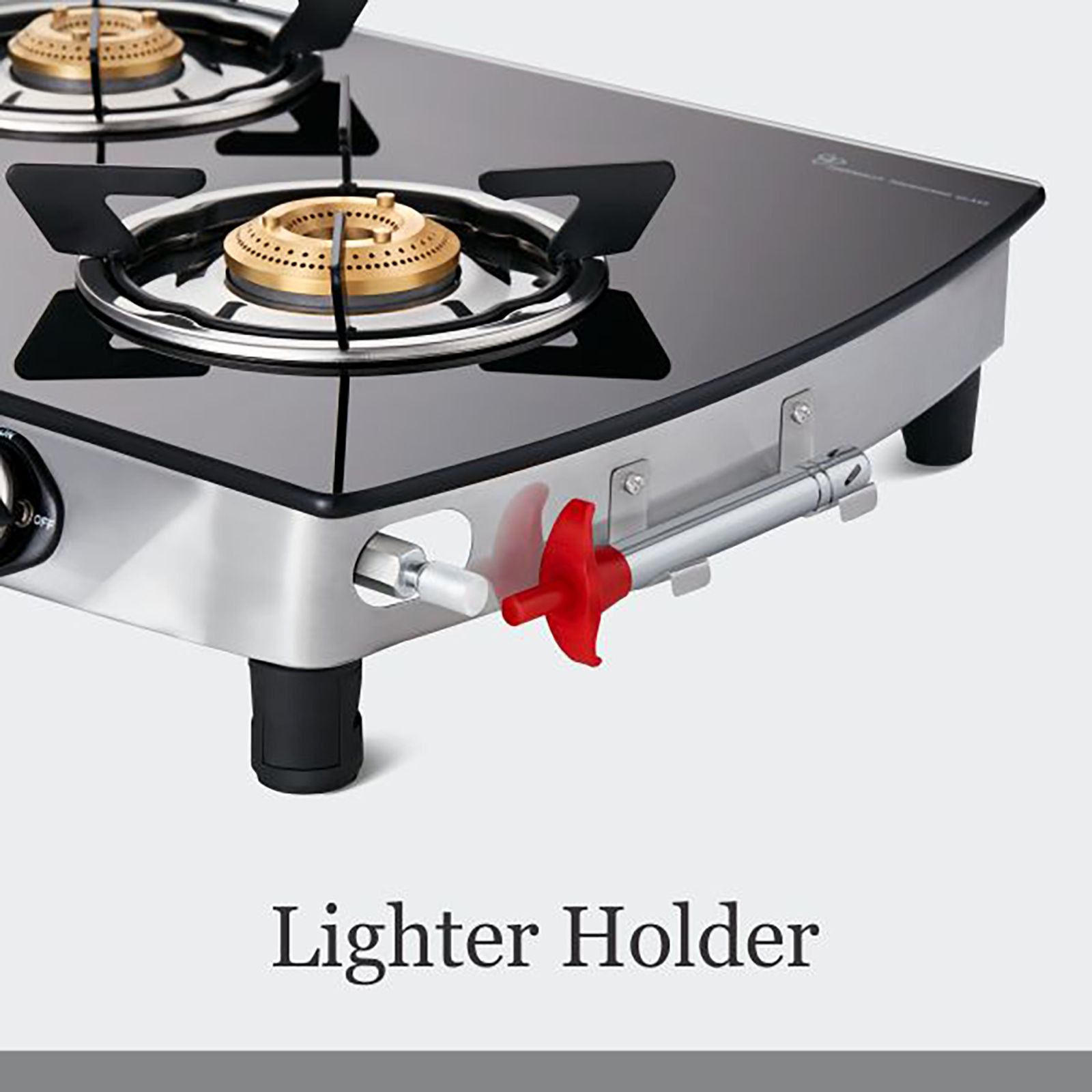 Preethi Blue Flame Jumbo Max Toughened Glass Top 4 Burner Manual Gas Stove (Lighter Holder, Black)_9