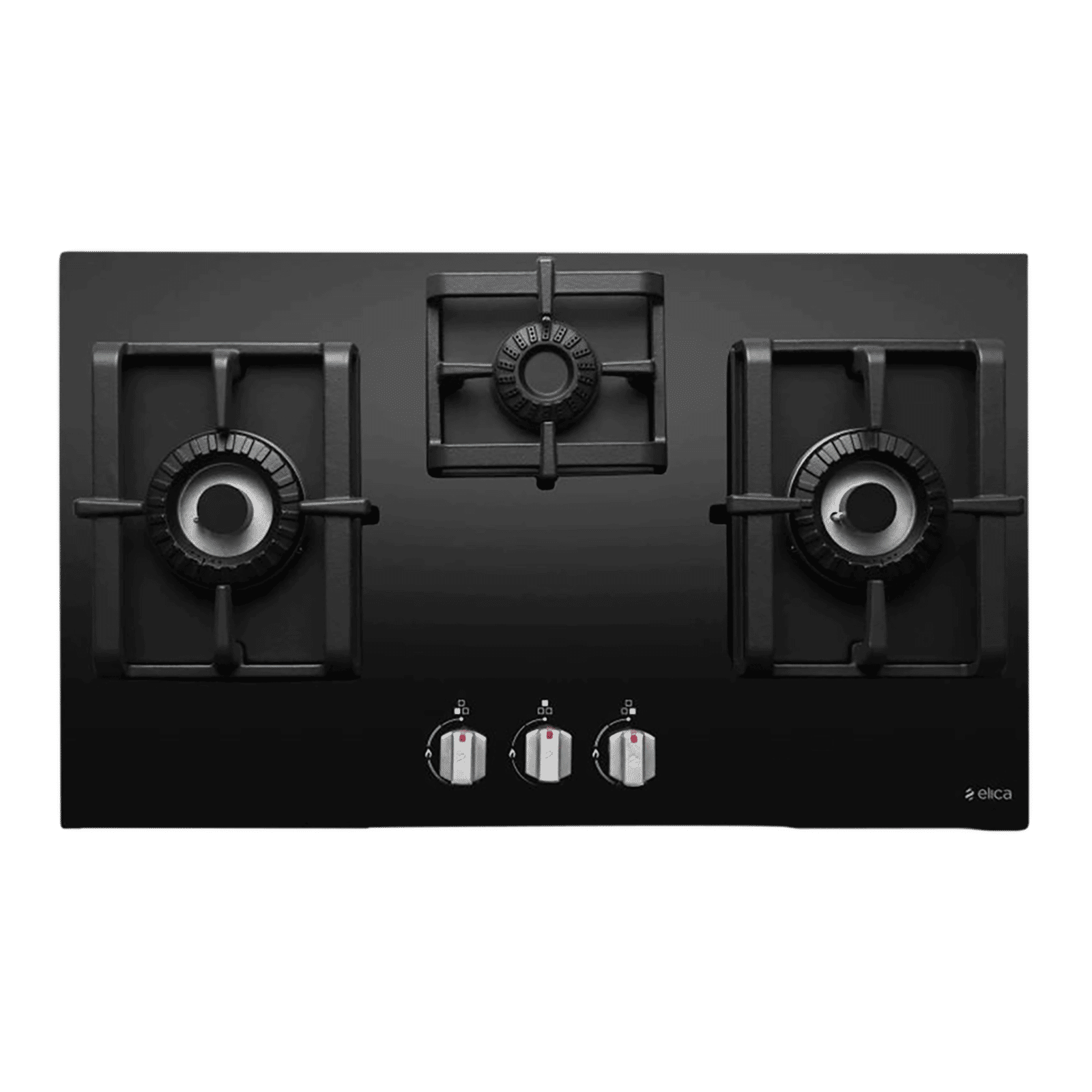 Elica PRO MFC 3B 75 DX SWIRL N Glass Top 3 Burner Automatic Electric Hob (Metallic Knob, Black)_1
