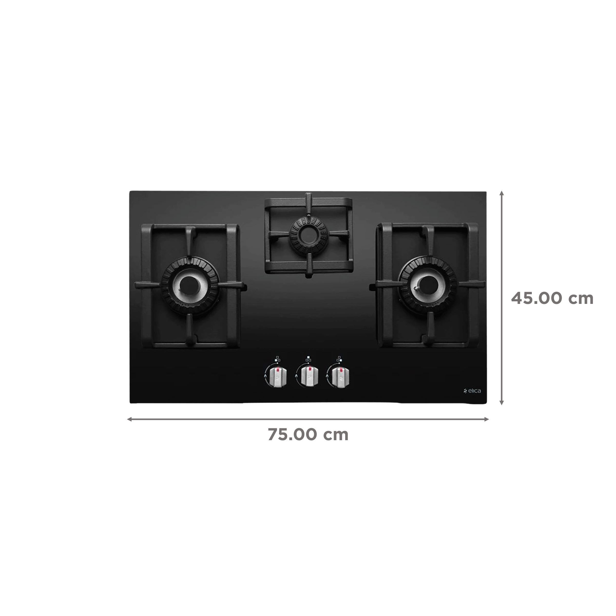 Elica PRO MFC 3B 75 DX SWIRL N Glass Top 3 Burner Automatic Electric Hob (Metallic Knob, Black)_2