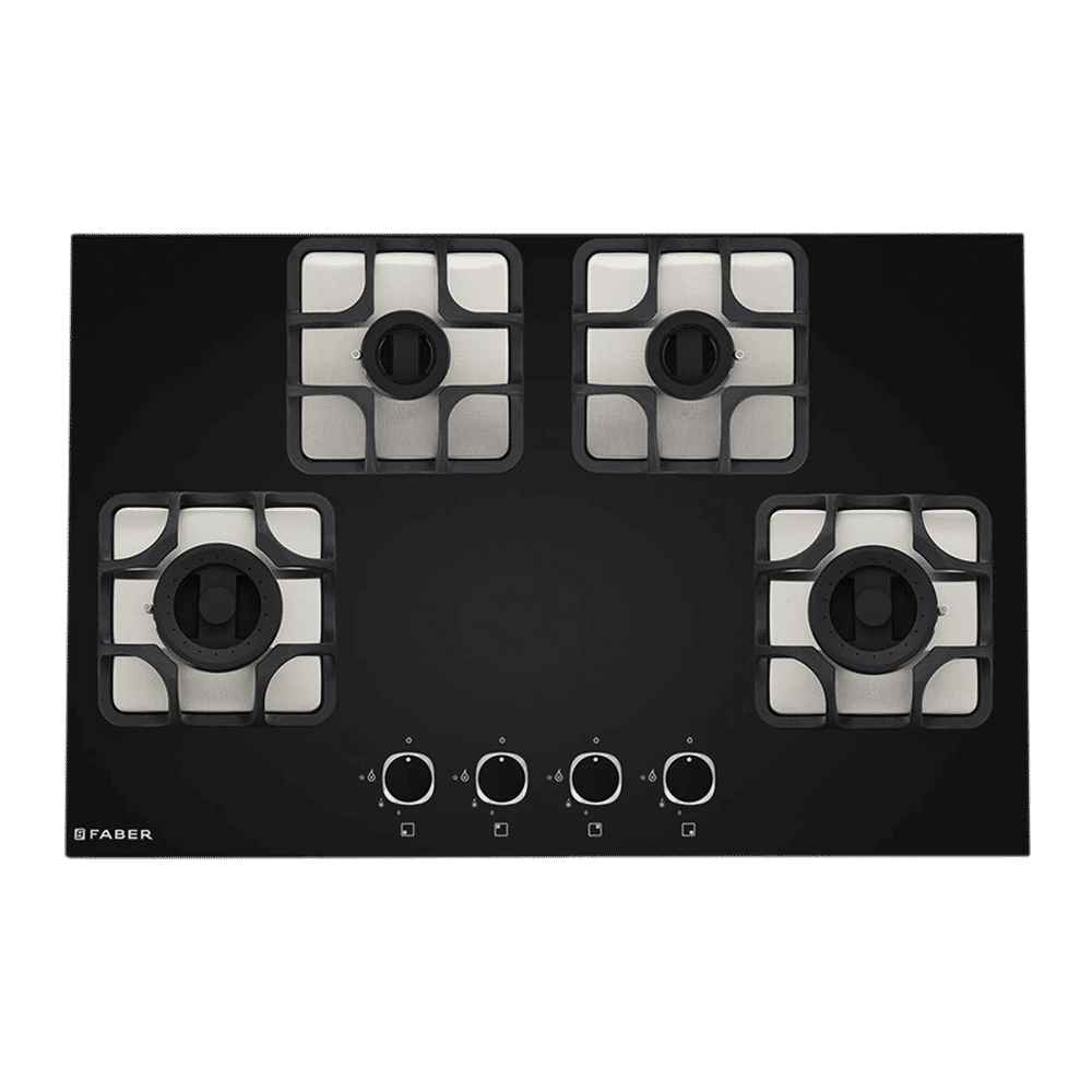 Faber Imperia 784 BRB CI BK Toughened Glass Top 4 Burner Automatic Hob (High Quality Knob, Black) Faber Imperia 784 BRB CI BK Toughened Glass Top 4 Burner Automatic Hob (High Quality Knob, Black)_4