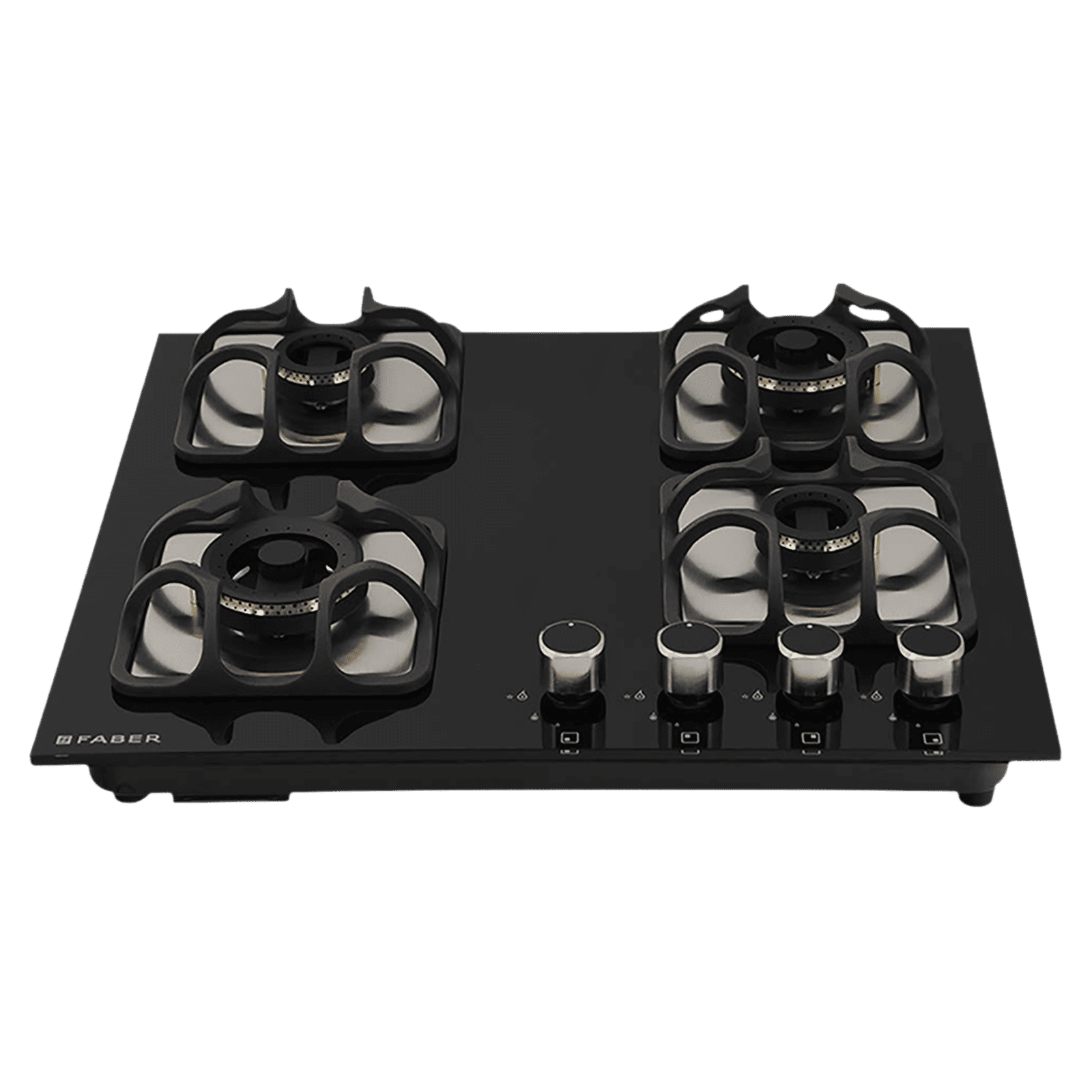 Faber Imperia Plus 604 BRB CI BK Toughened Glass Top 4 Burner Automatic Hob (High Quality Knob, Black) Faber Imperia Plus 604 BRB CI BK Toughened Glass Top 4 Burner Automatic Hob (High Quality Knob, Black)_1