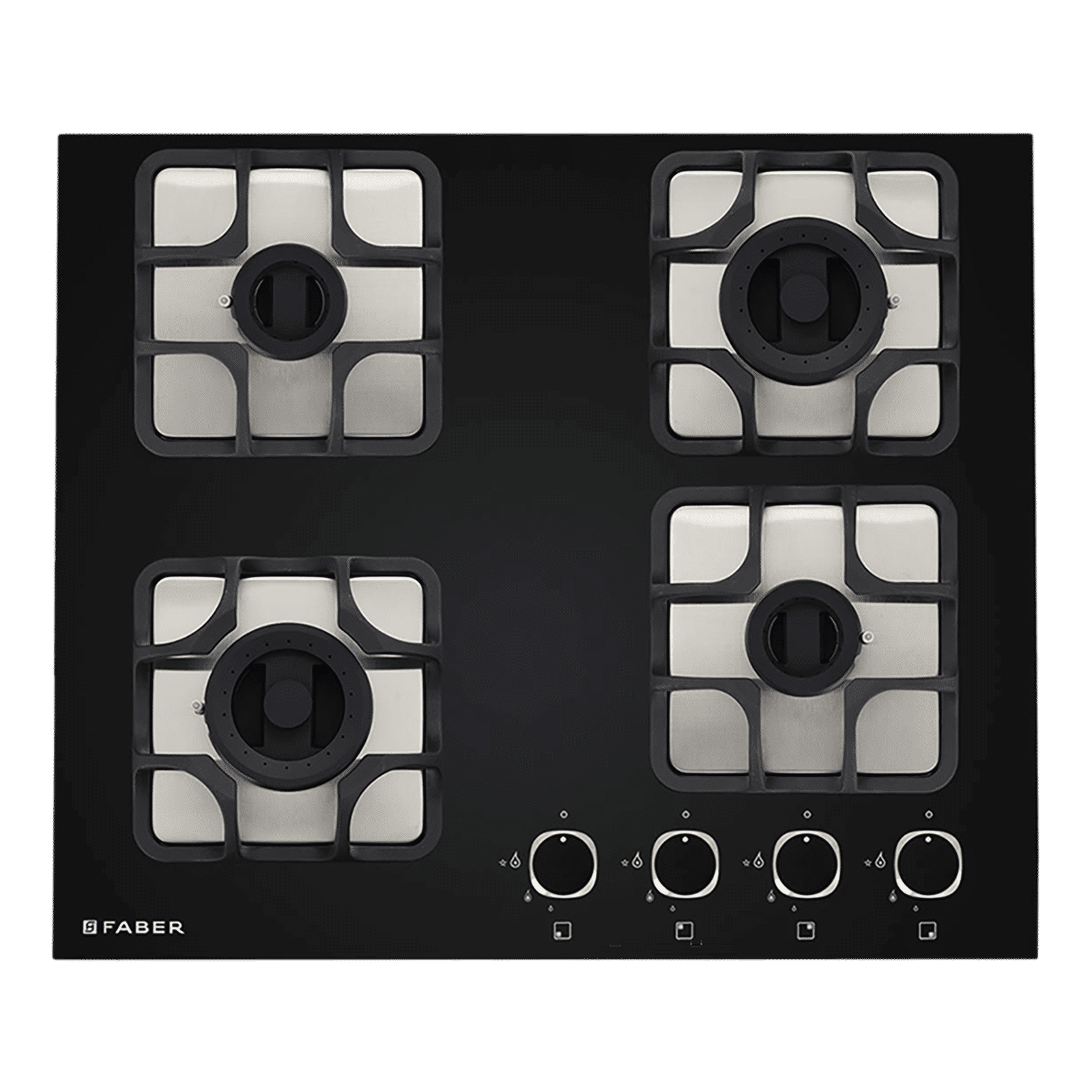 Faber Imperia Plus 604 BRB CI BK Toughened Glass Top 4 Burner Automatic Hob (High Quality Knob, Black) Faber Imperia Plus 604 BRB CI BK Toughened Glass Top 4 Burner Automatic Hob (High Quality Knob, Black)_4