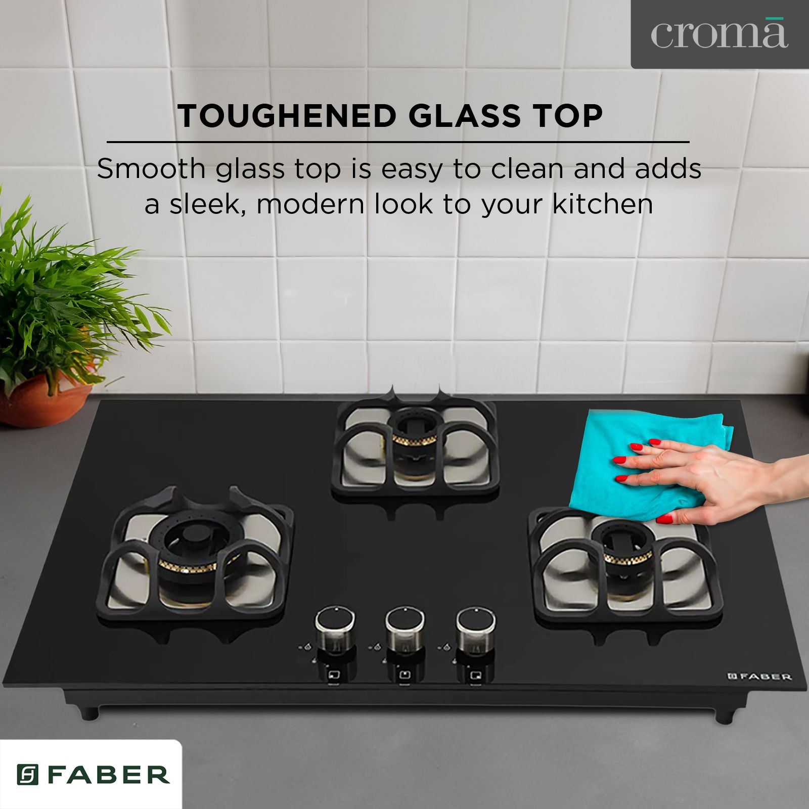 Faber Imperia Plus 783 BRB CI BK Toughened Glass Top 3 Burner Automatic Hob (High Quality Knob, Black) Faber Imperia Plus 783 BRB CI BK Toughened Glass Top 3 Burner Automatic Hob (High Quality Knob, Black)_12