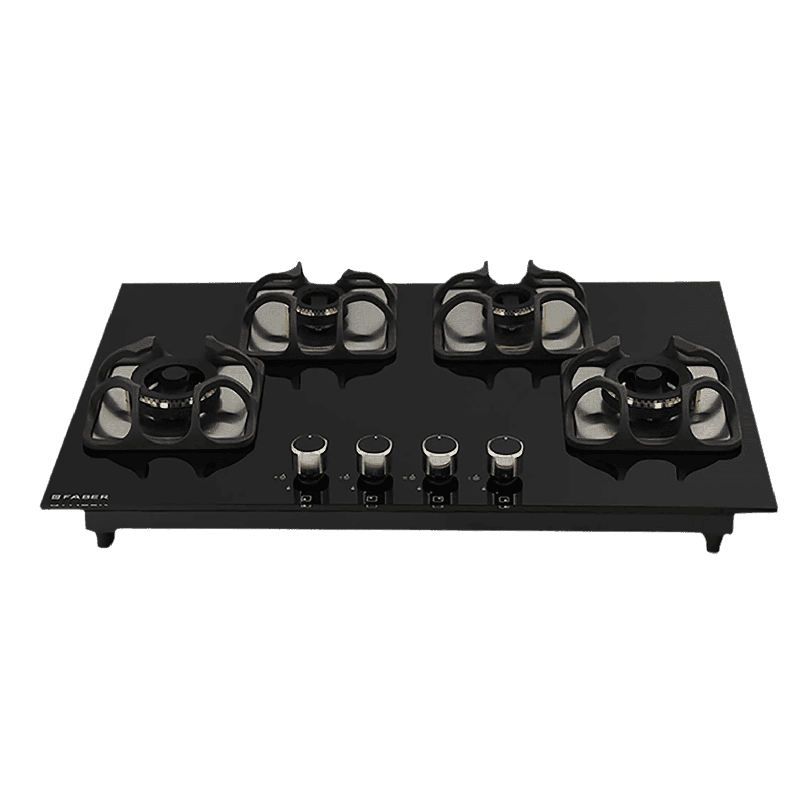 Faber Imperia Plus 784 BRB CI BK Toughened Glass Top 4 Burner Automatic Hob (High Quality Knob, Black) Faber Imperia Plus 784 BRB CI BK Toughened Glass Top 4 Burner Automatic Hob (High Quality Knob, Black)_1