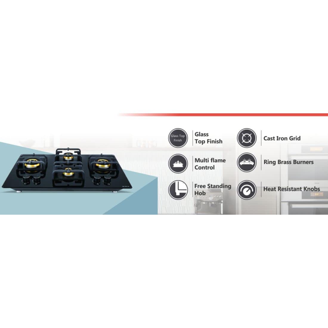 Elica Flexi Pro FB 4B 70 MT DX Glass Top 4 Burner Automatic Hob (Round Metallic Knob, Black) Elica Flexi Pro FB 4B 70 MT DX Glass Top 4 Burner Automatic Hob (Round Metallic Knob, Black)_8