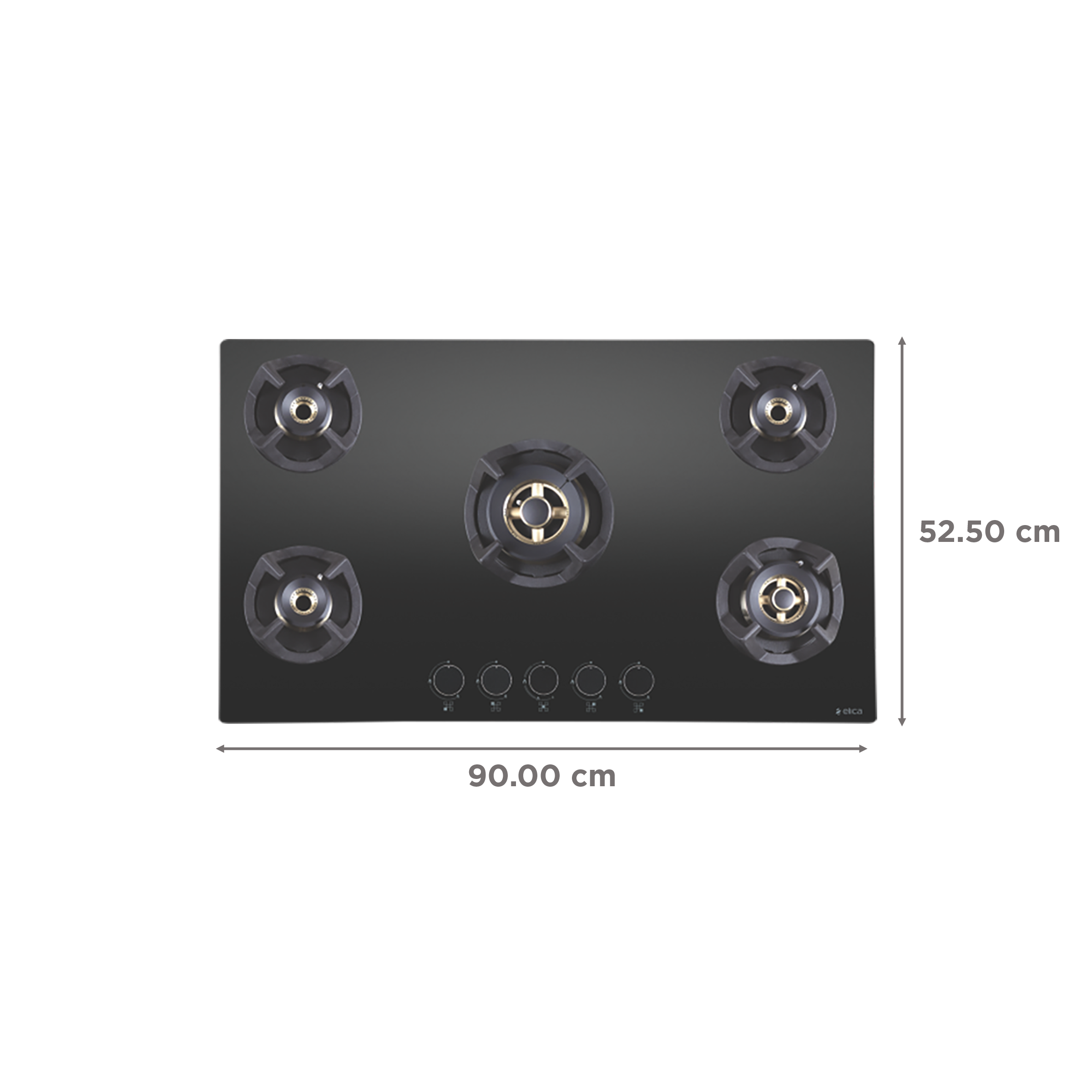 Elica CLASSIC FLEXI FB MFC 5B 90 MT Toughened Glass Top 5 Burner Automatic Electric Hob (Round Metallic Knob, Black) Elica CLASSIC FLEXI FB MFC 5B 90 MT Toughened Glass Top 5 Burner Automatic Electric Hob (Round Metallic Knob, Black)_2